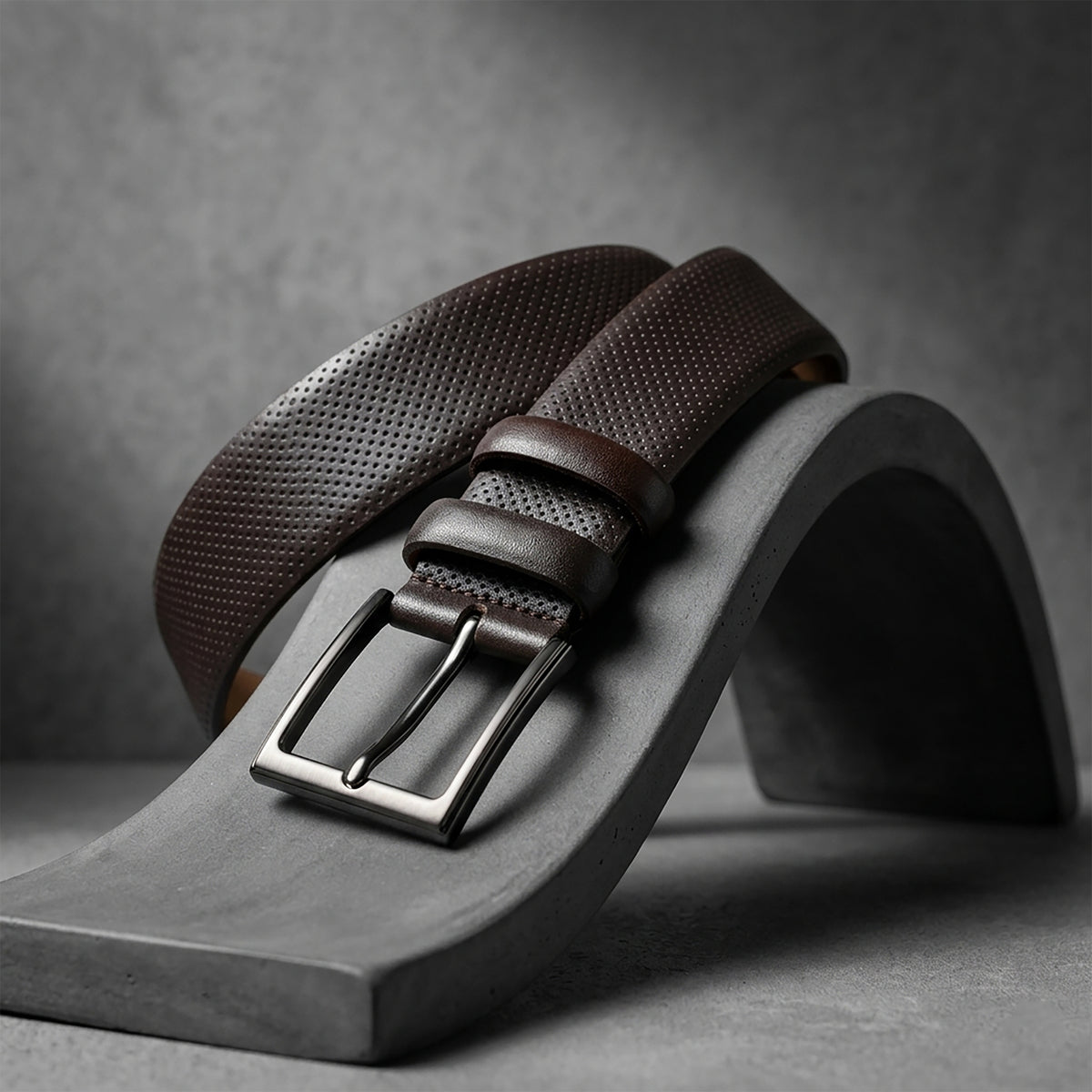 Brown Leather Net Belt