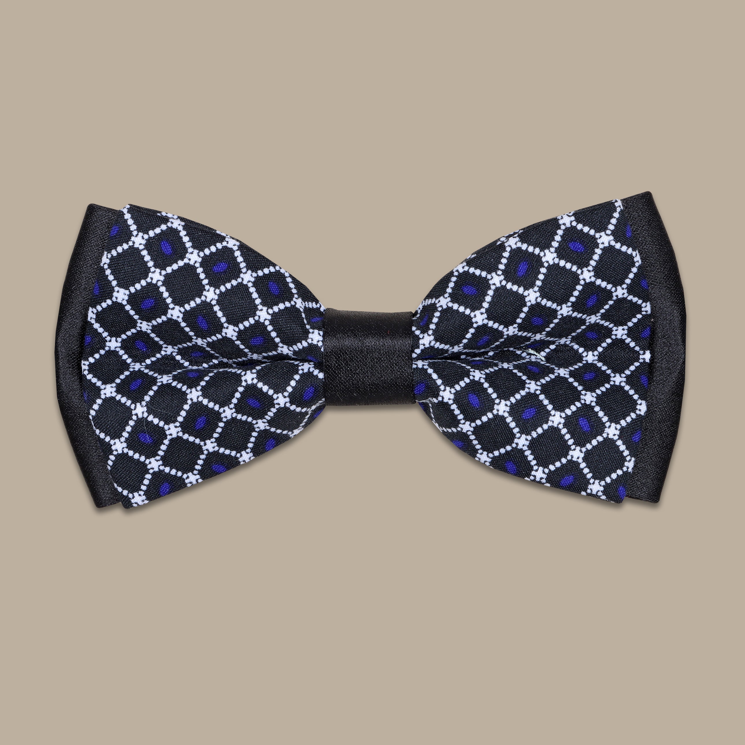 Black  Square Print Bowtie