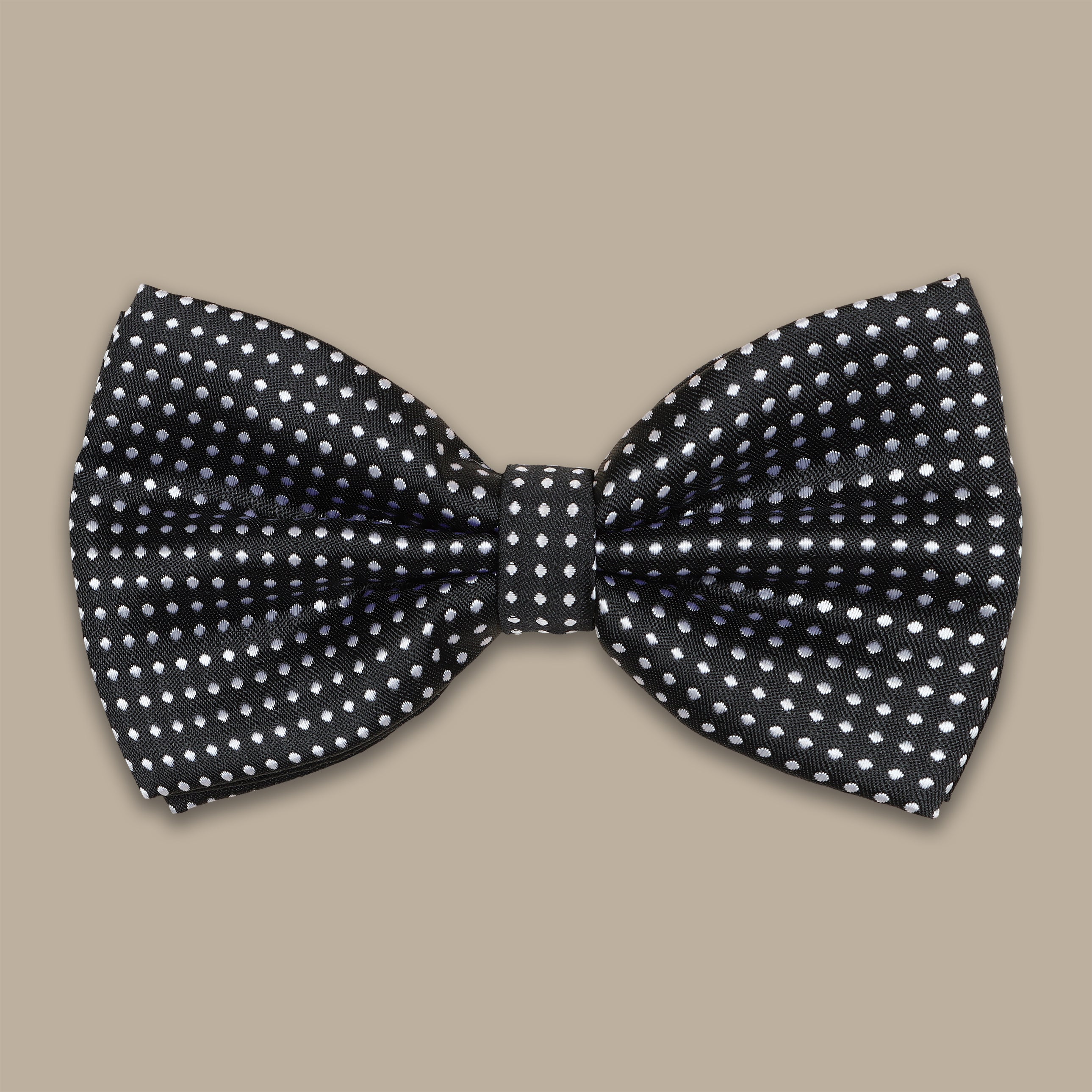 Classic Polka Dot Black & White Bow Tie