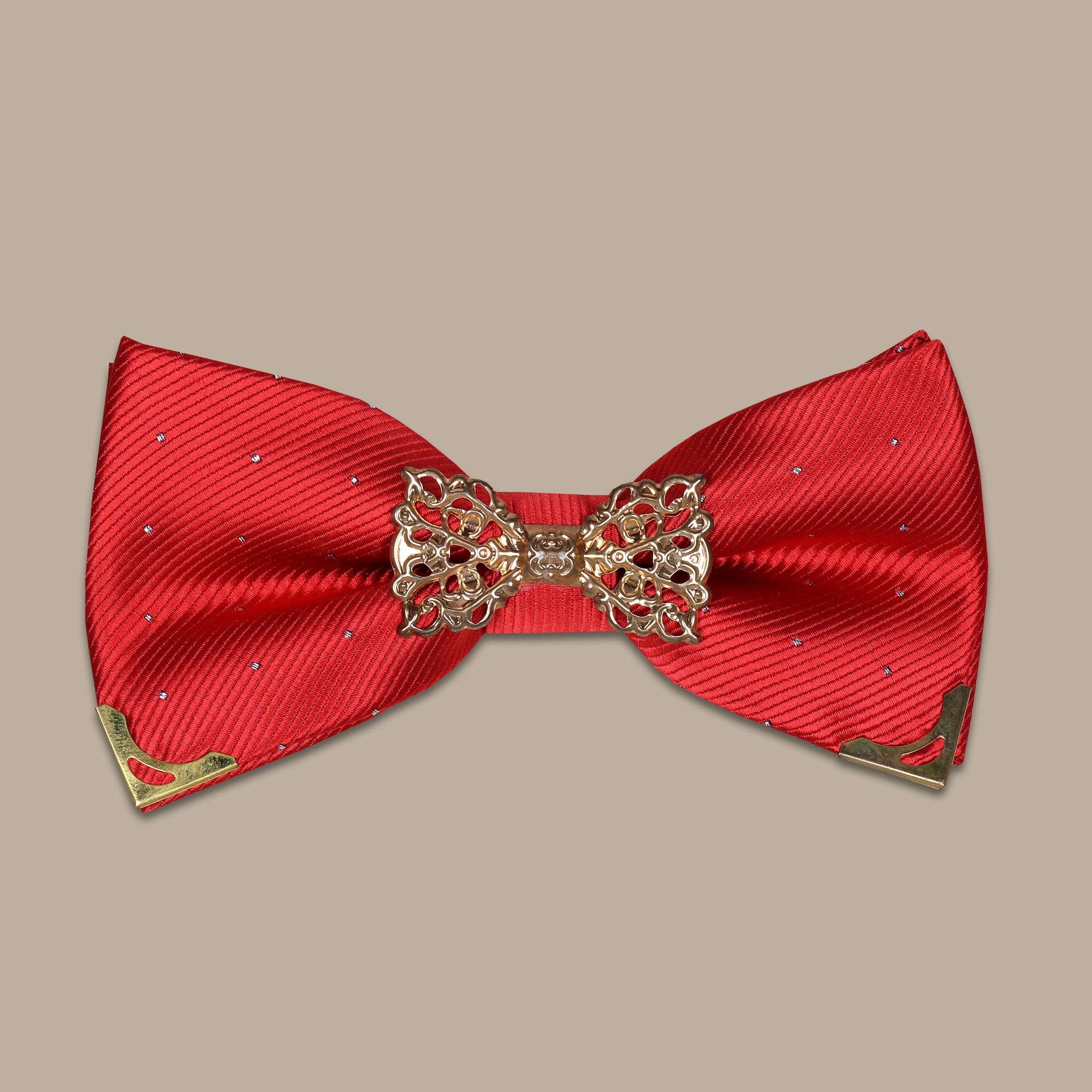 Metal Gold Red Bowtie