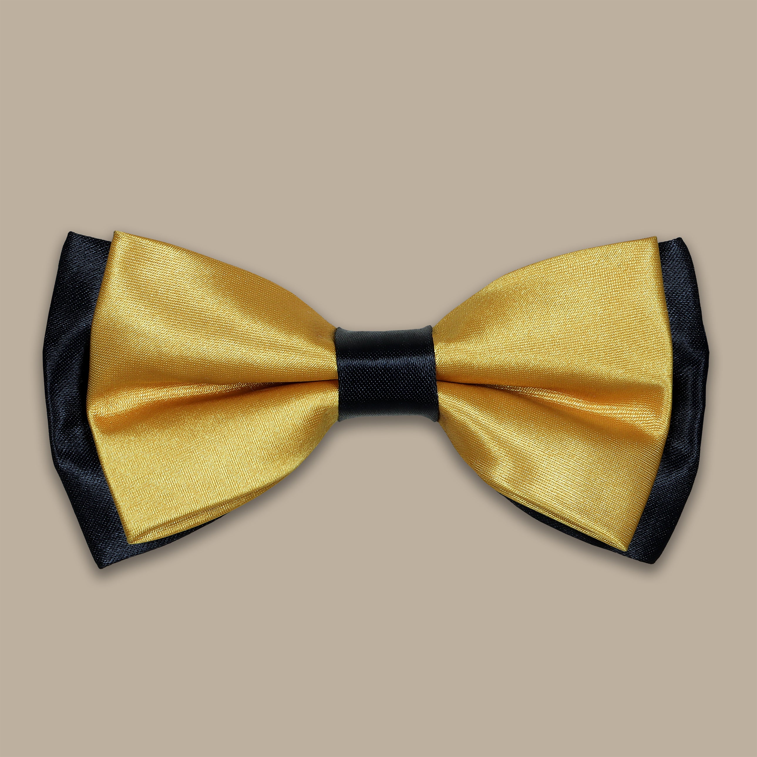 Double Black & Yellow Bow Tie