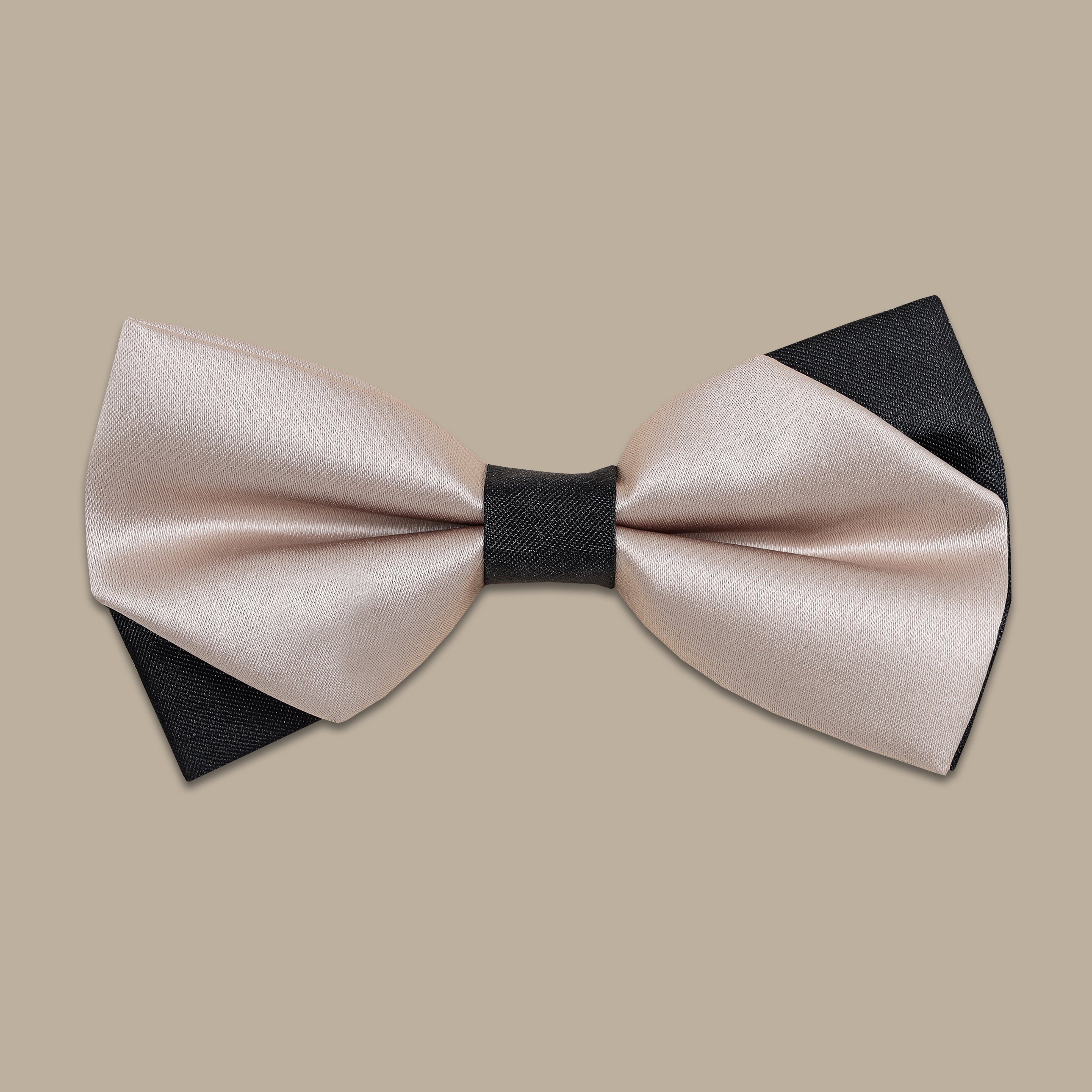 Beige & Navy Double Face Bowtie