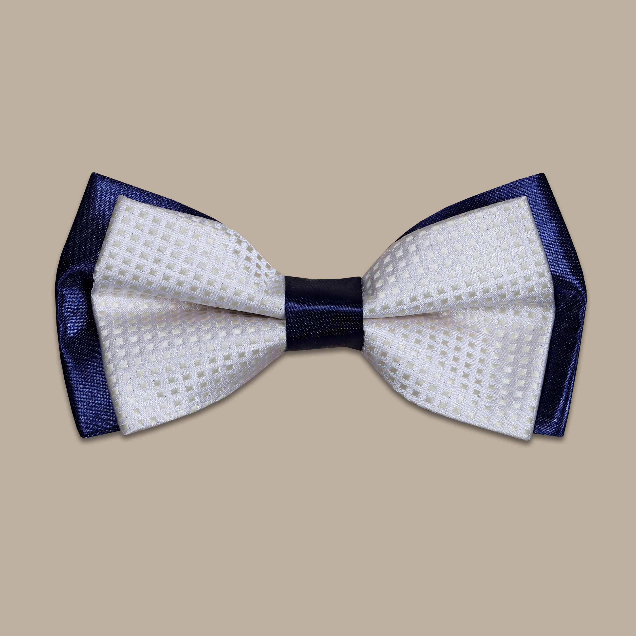 Glitter Navy & Beige Bowtie