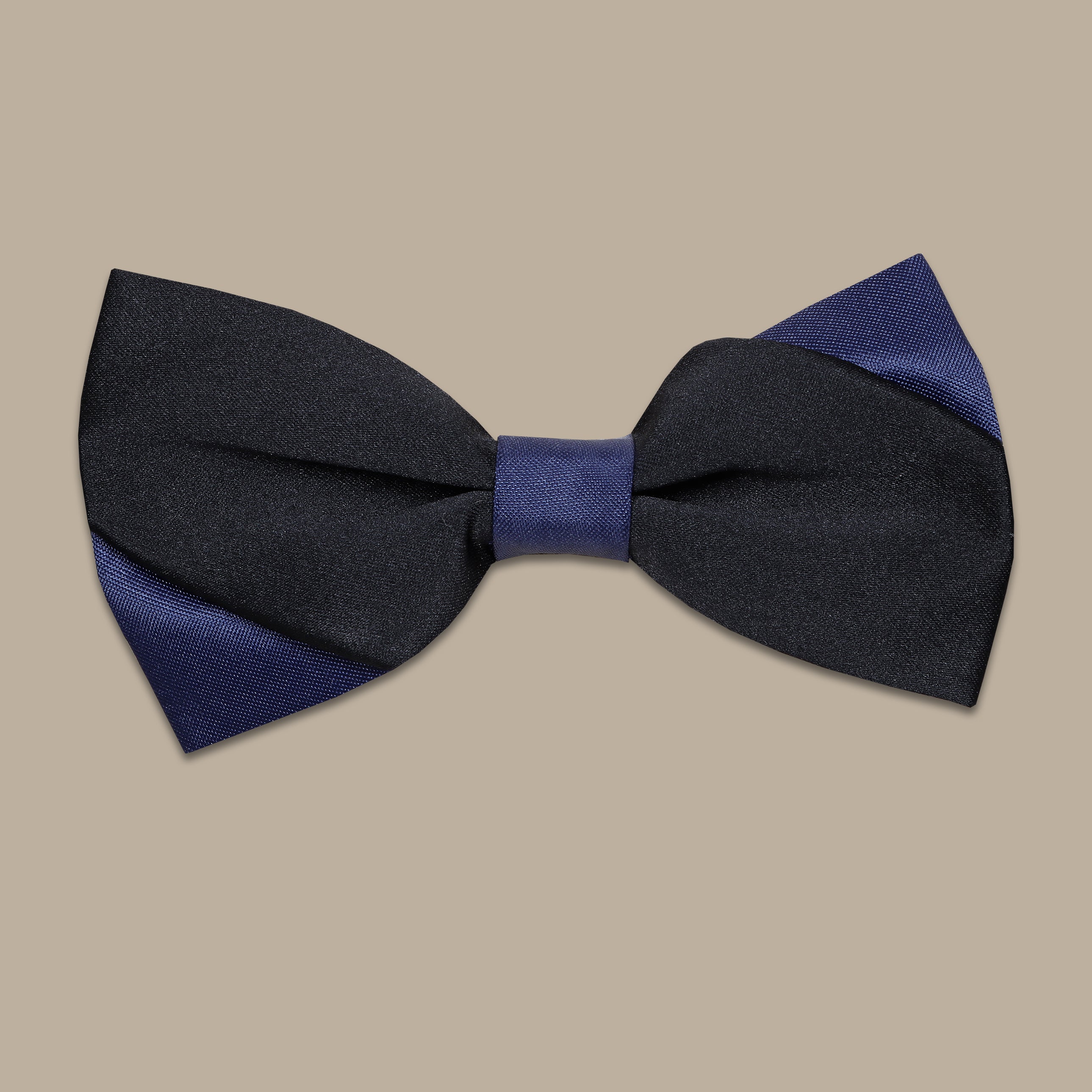 Satin Plain Double Indigo Black Bowtie