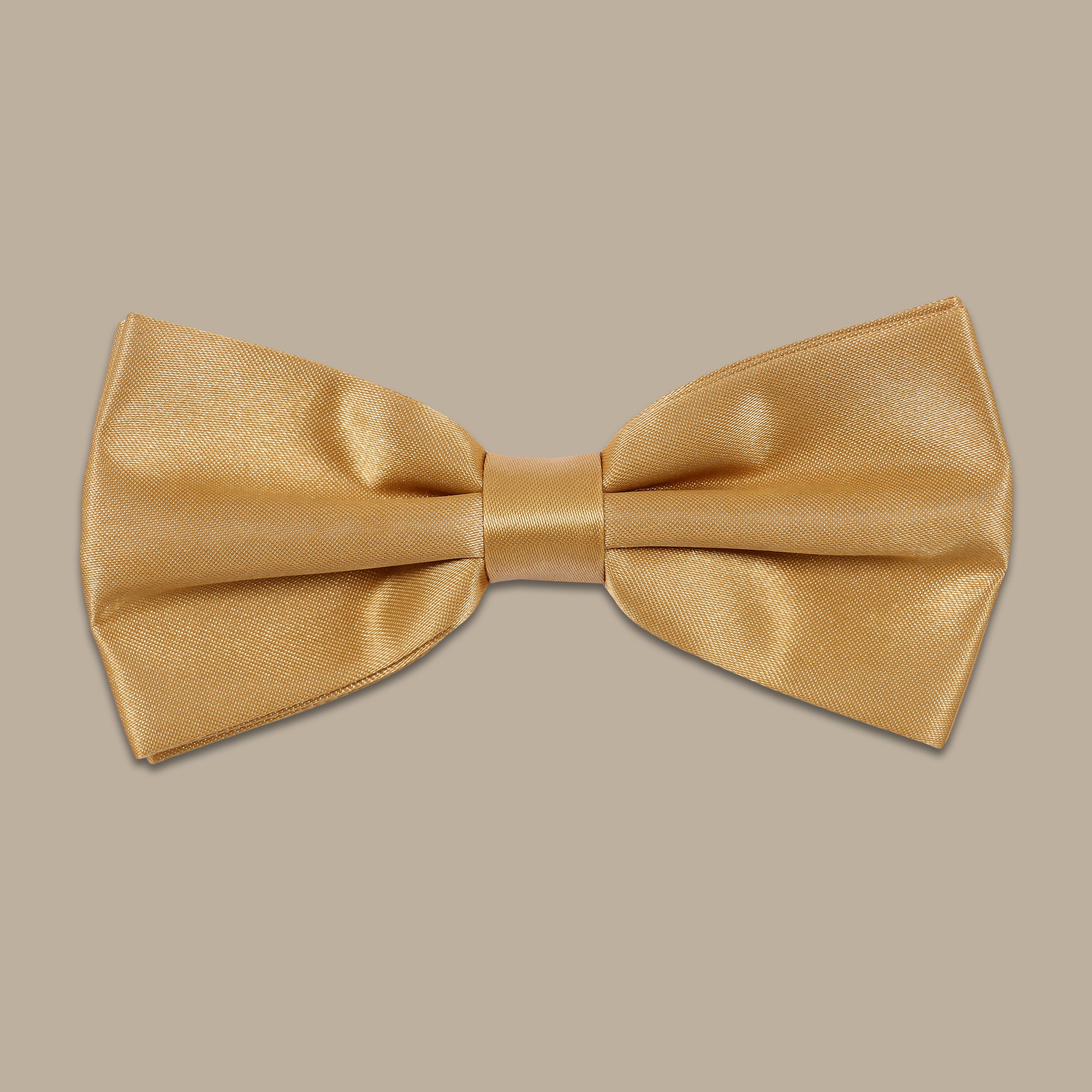 Plain Gold Satin Bowtie