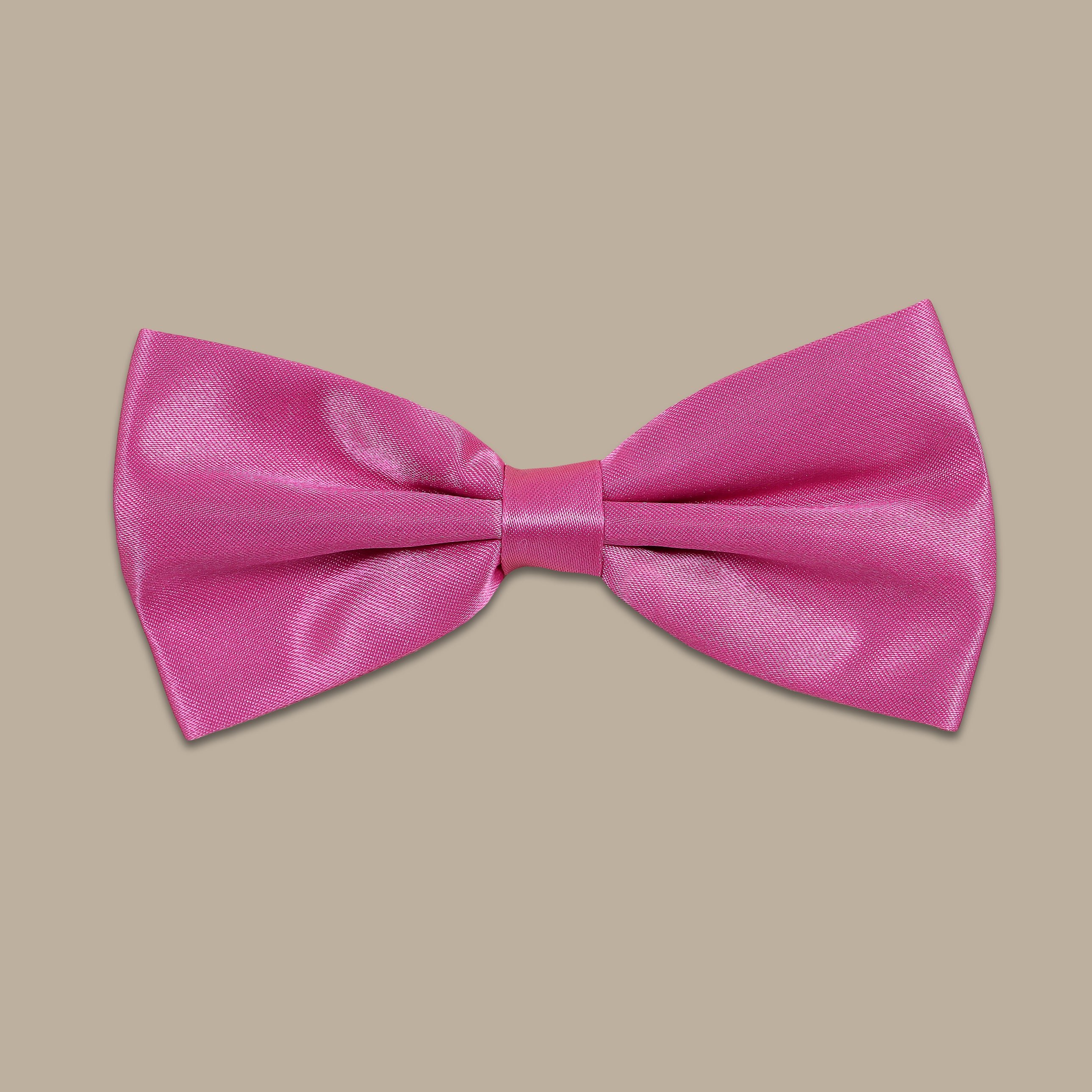 Pink Satin Plain Bowtie