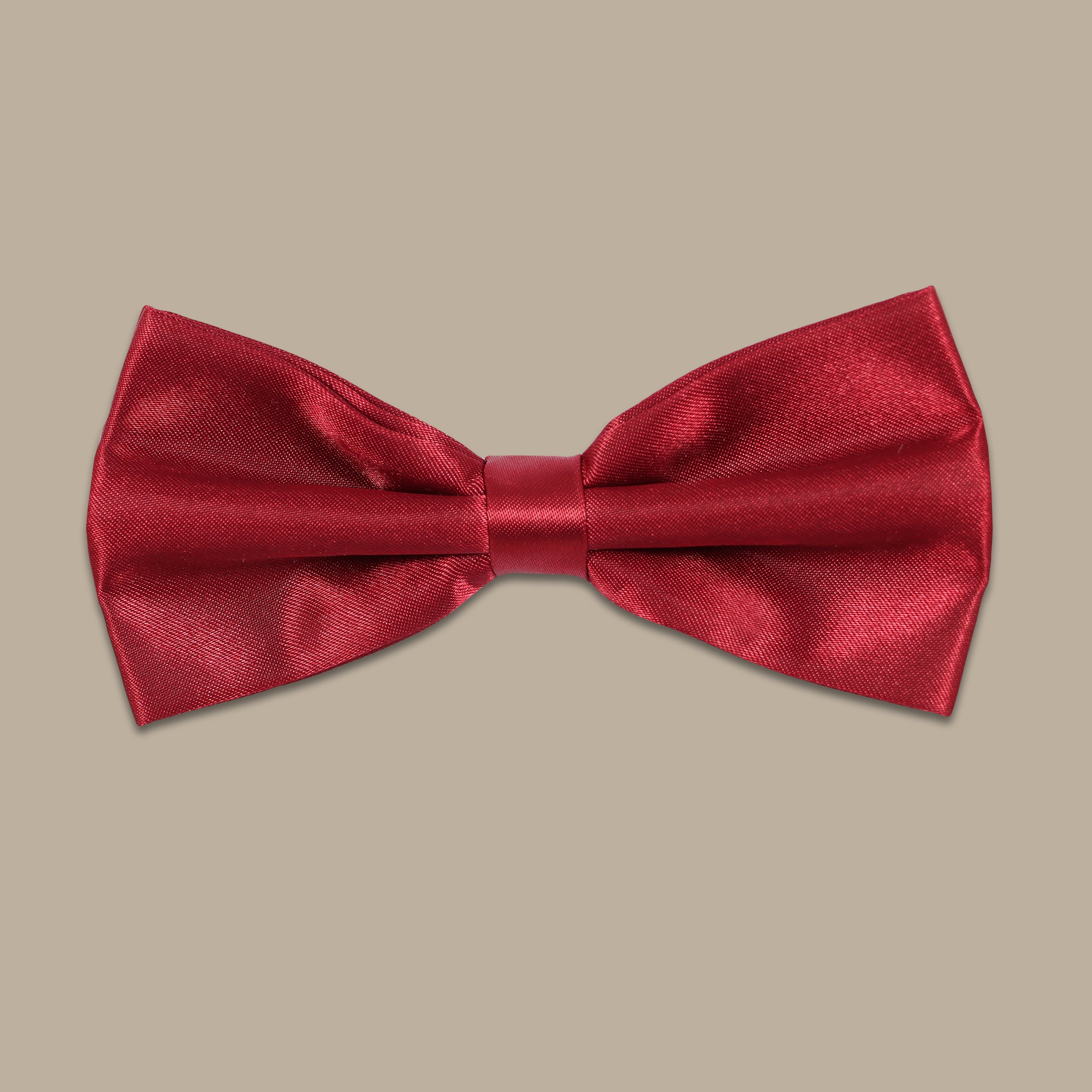 Brick Red Satin Plain Bowtie