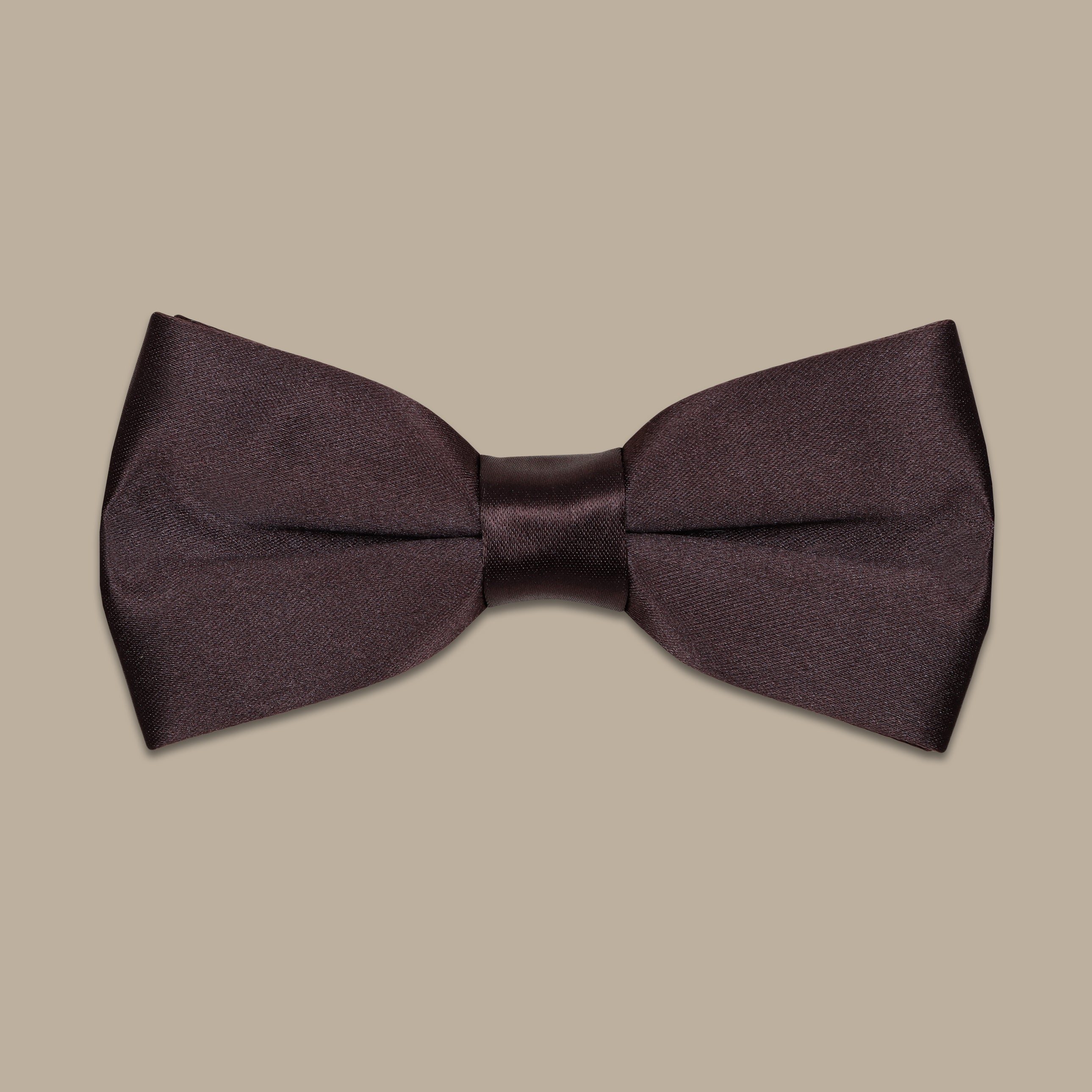 Matt Brown Satin Plain Bowtie