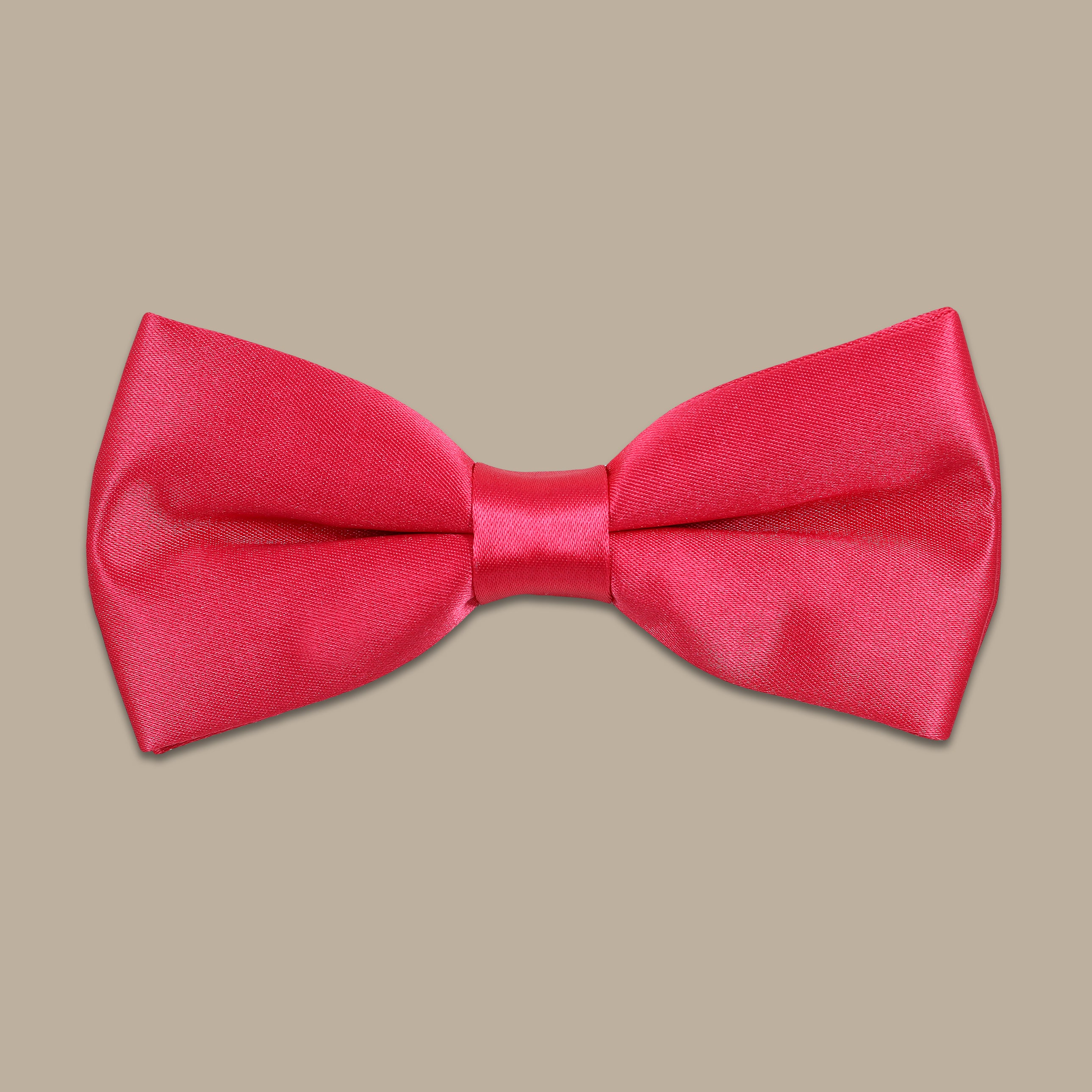 Red Satin Matt Plain Bowtie