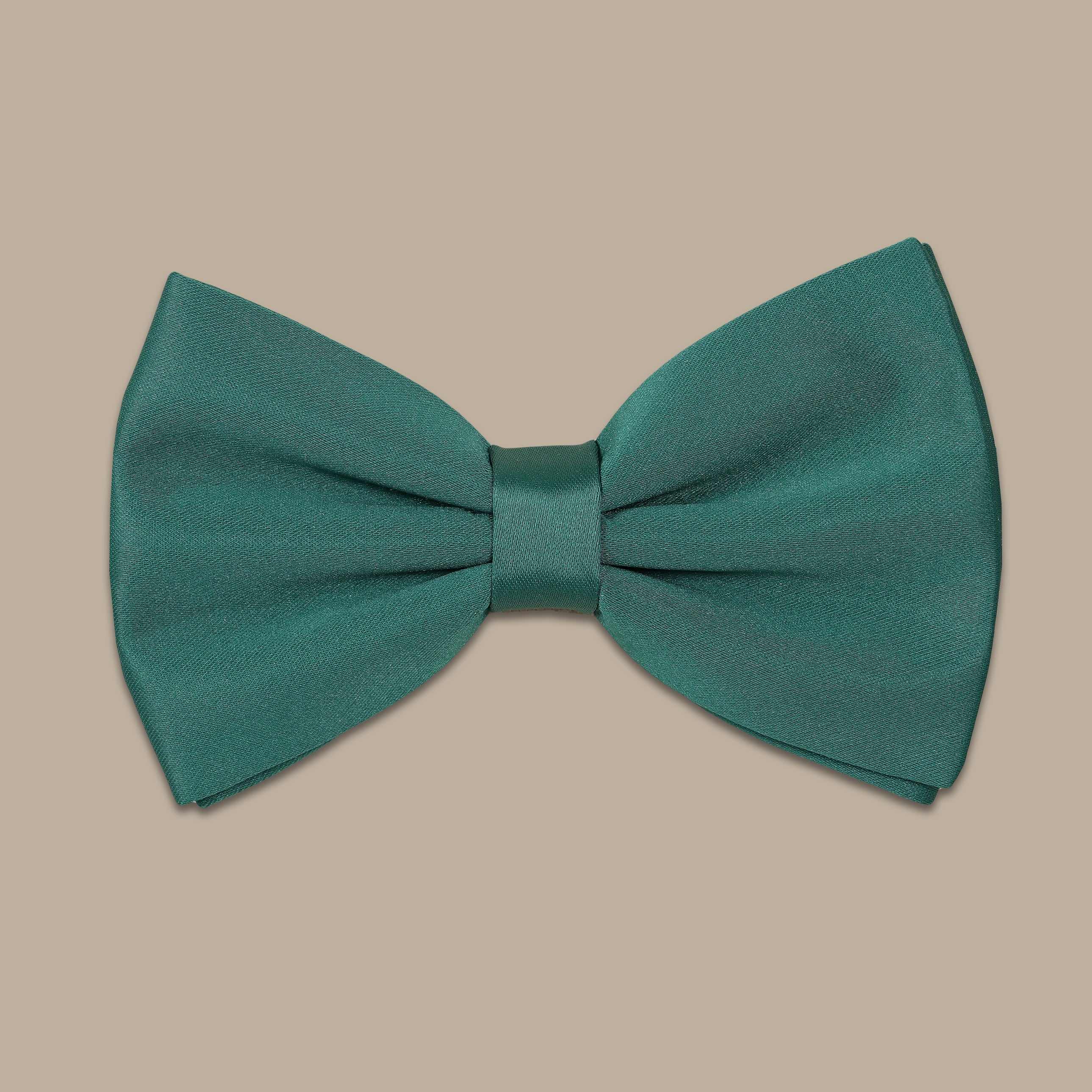 Plain Green Satin Bowtie