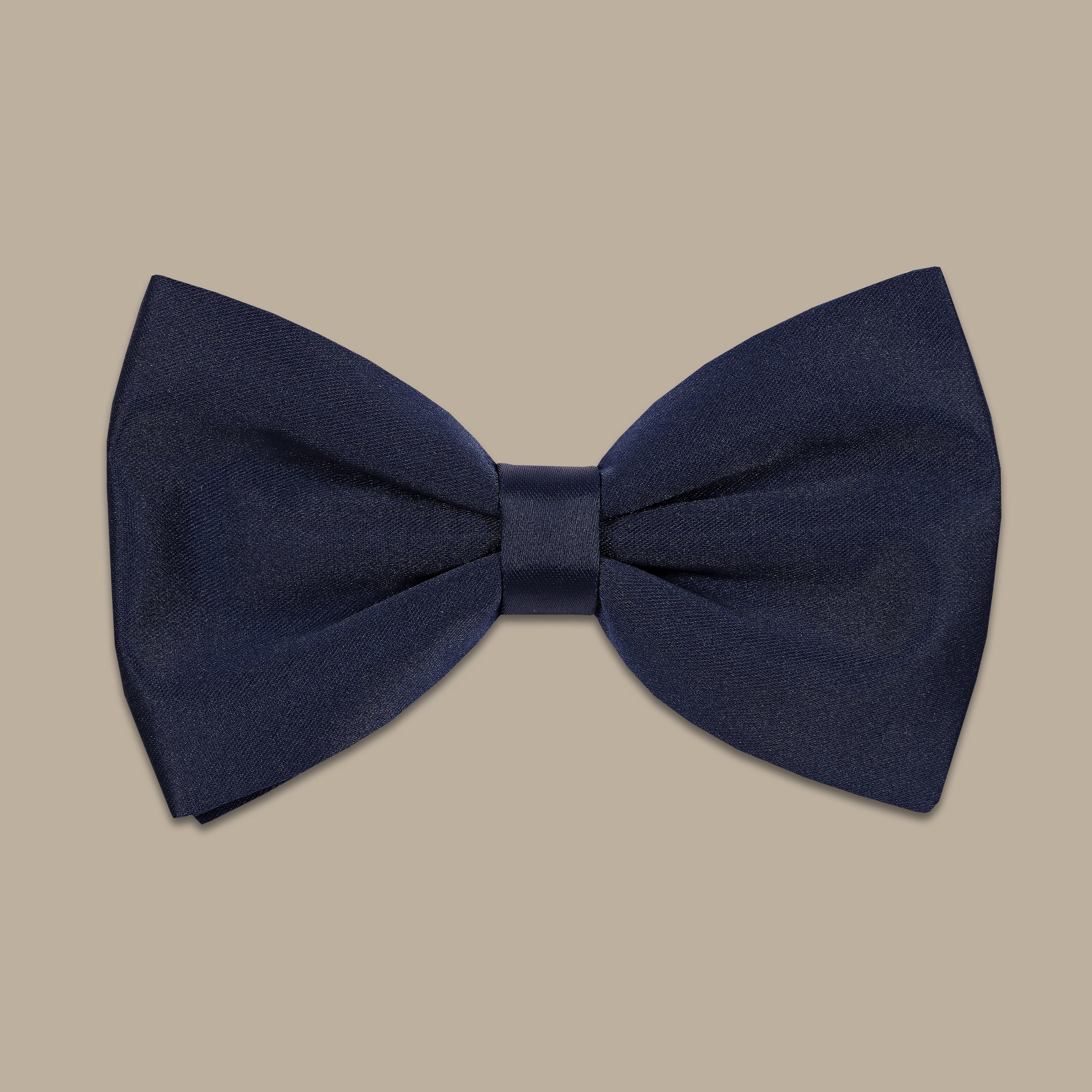 Navy Satin Bowtie