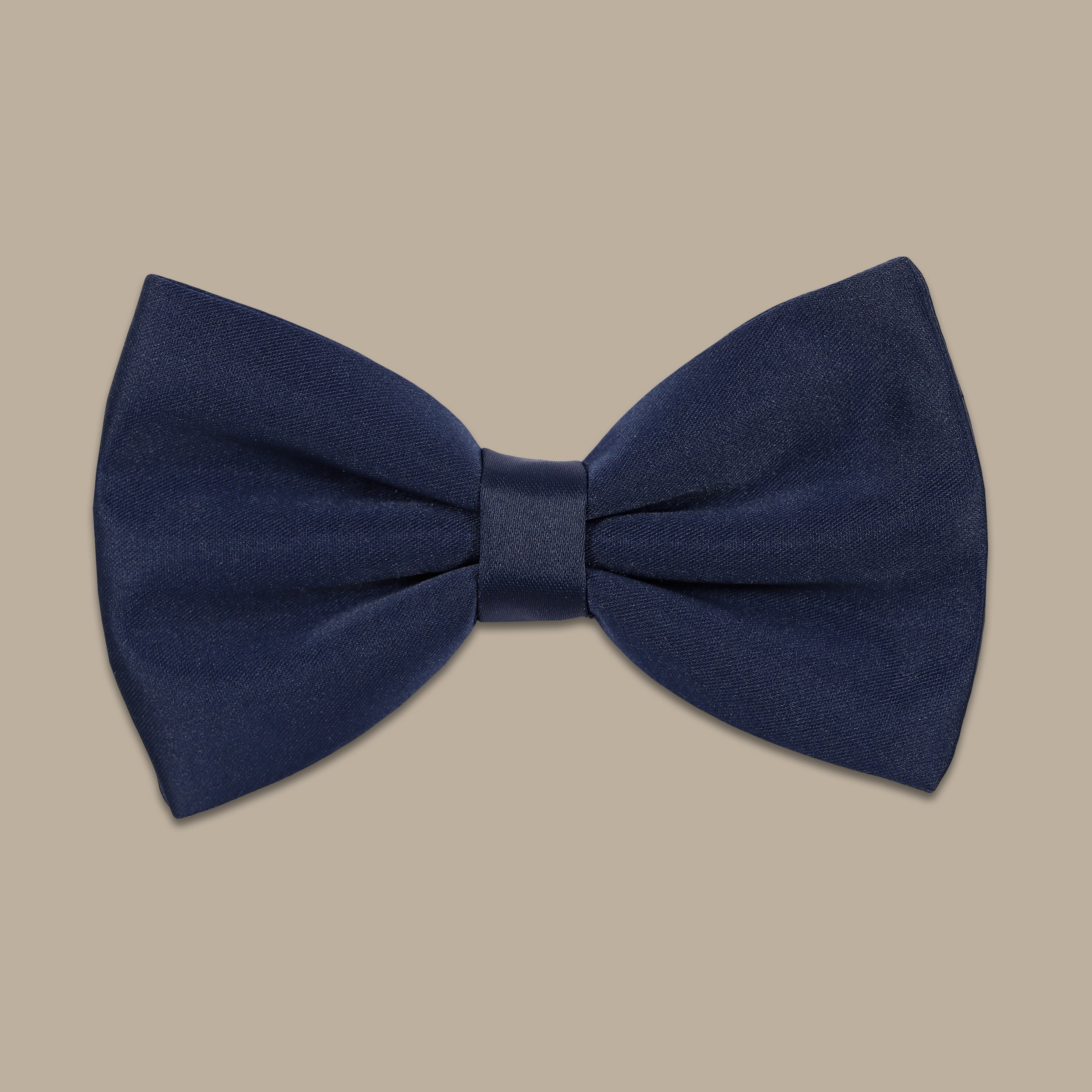 Navy Satin Bowtie