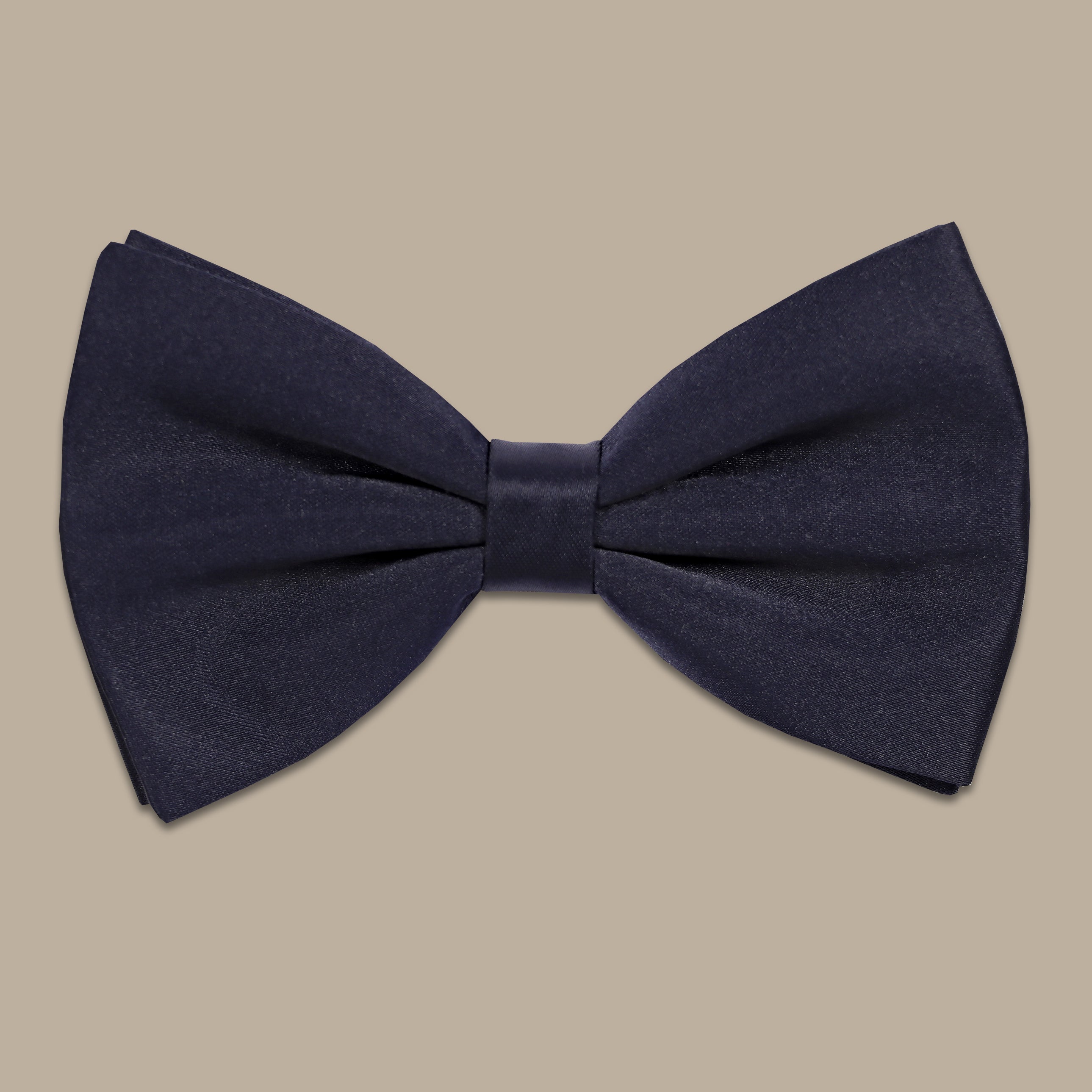 Dark-Navy Satin Bowtie Plain