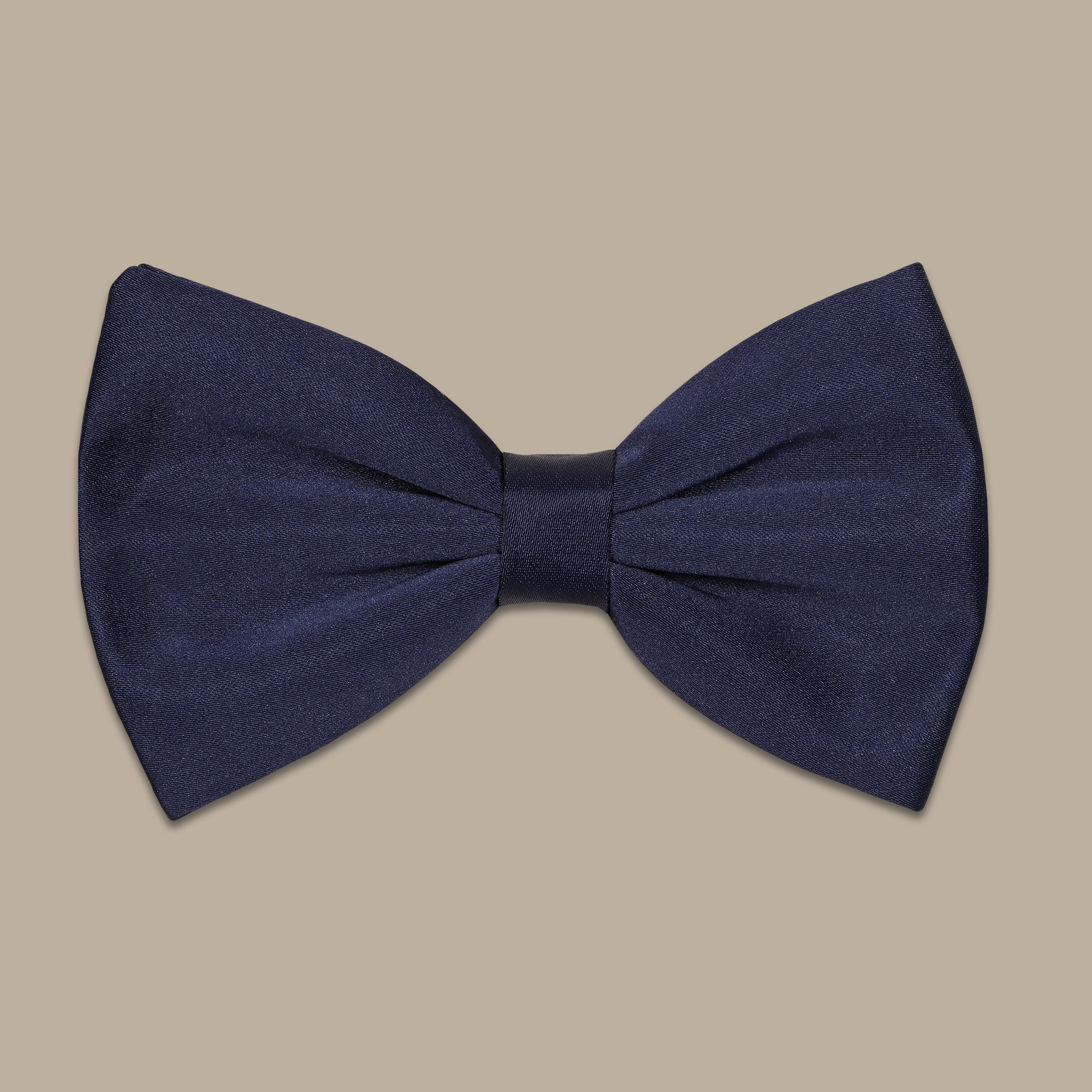 Dark-Navy Satin Bowtie Plain