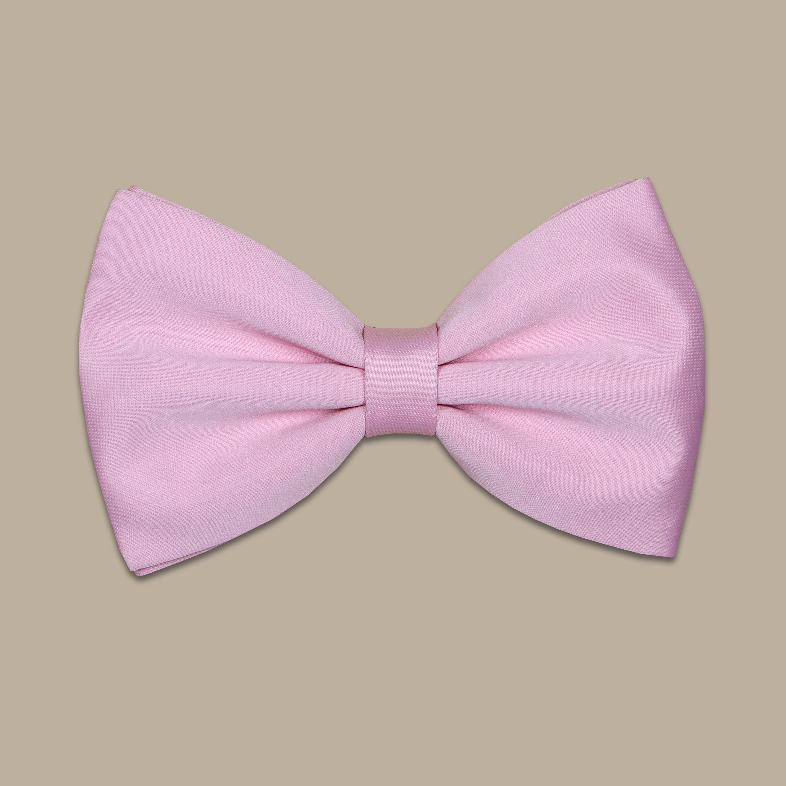 Light Pink Satin Big Plain Bowtie