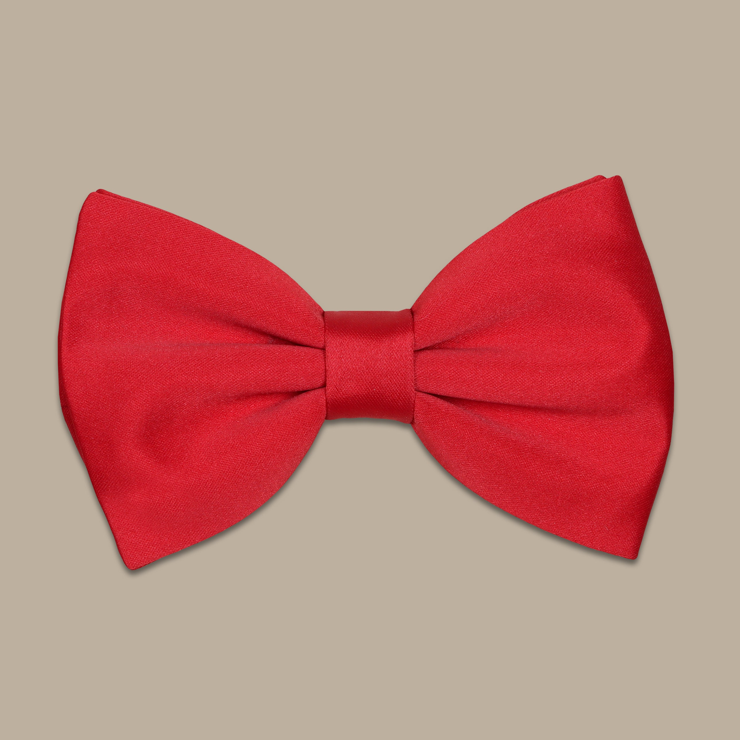 Satin Big Plain Red Bowtie