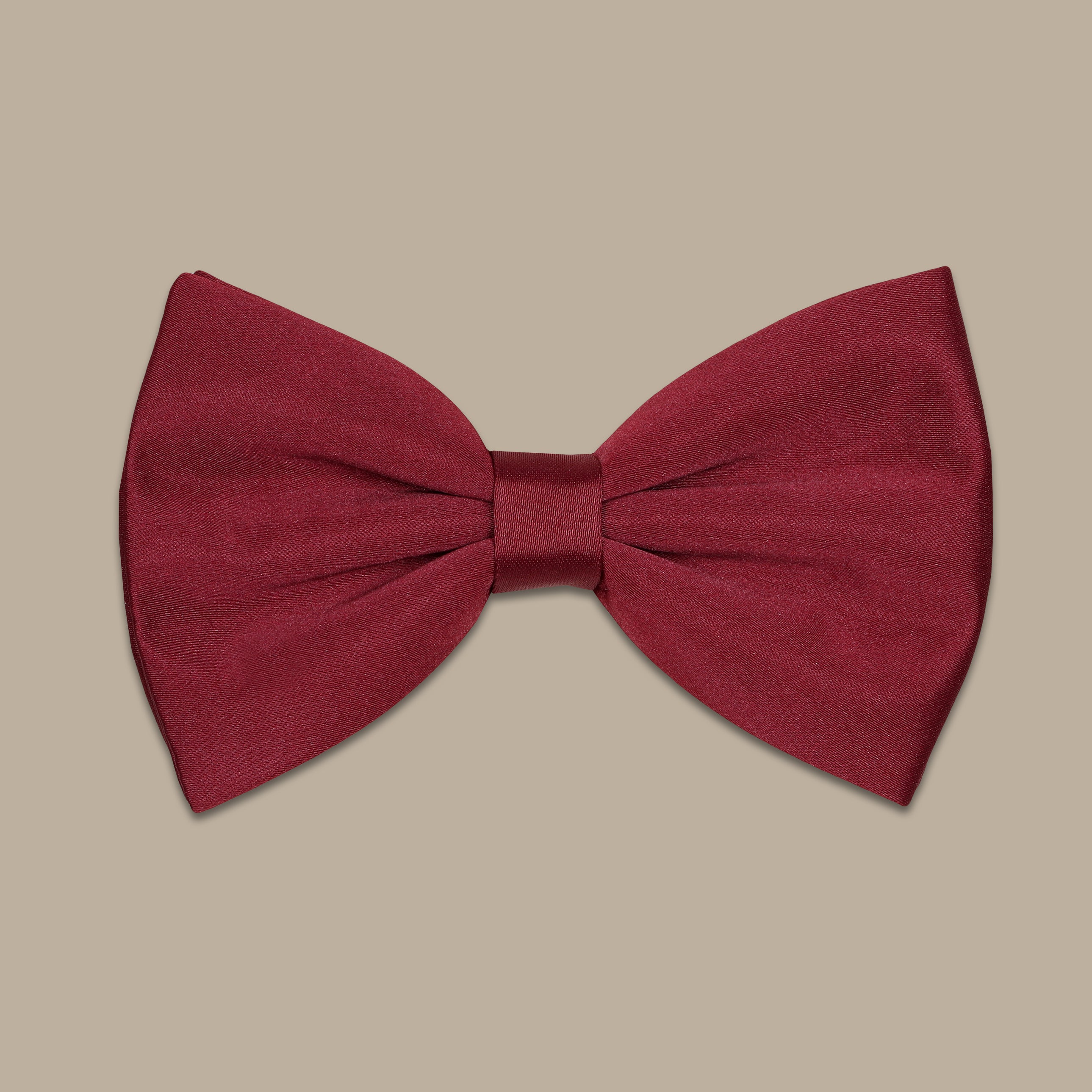 Burgundy Satin Big Plain Bow Tie