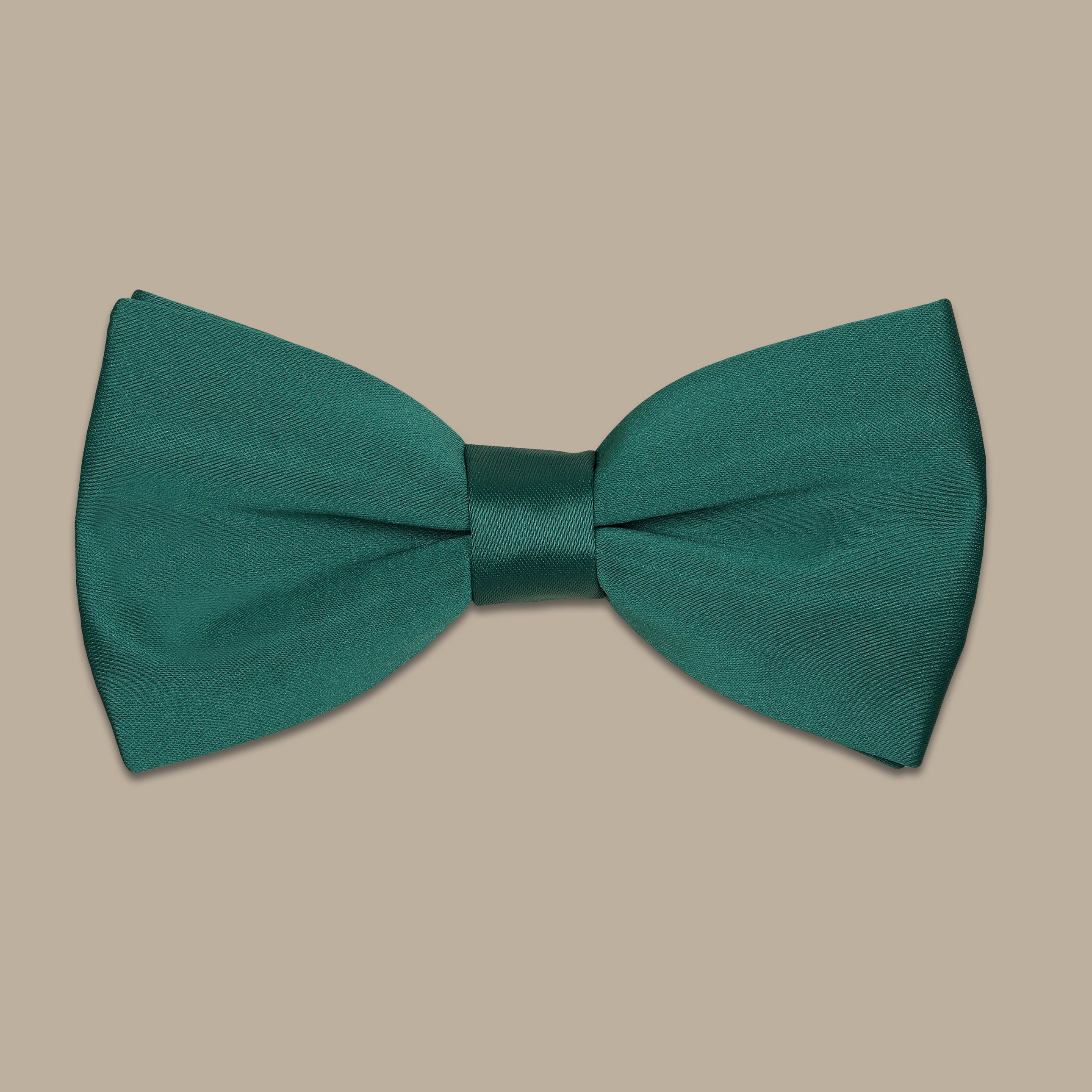 Green Plain Satin Bowtie