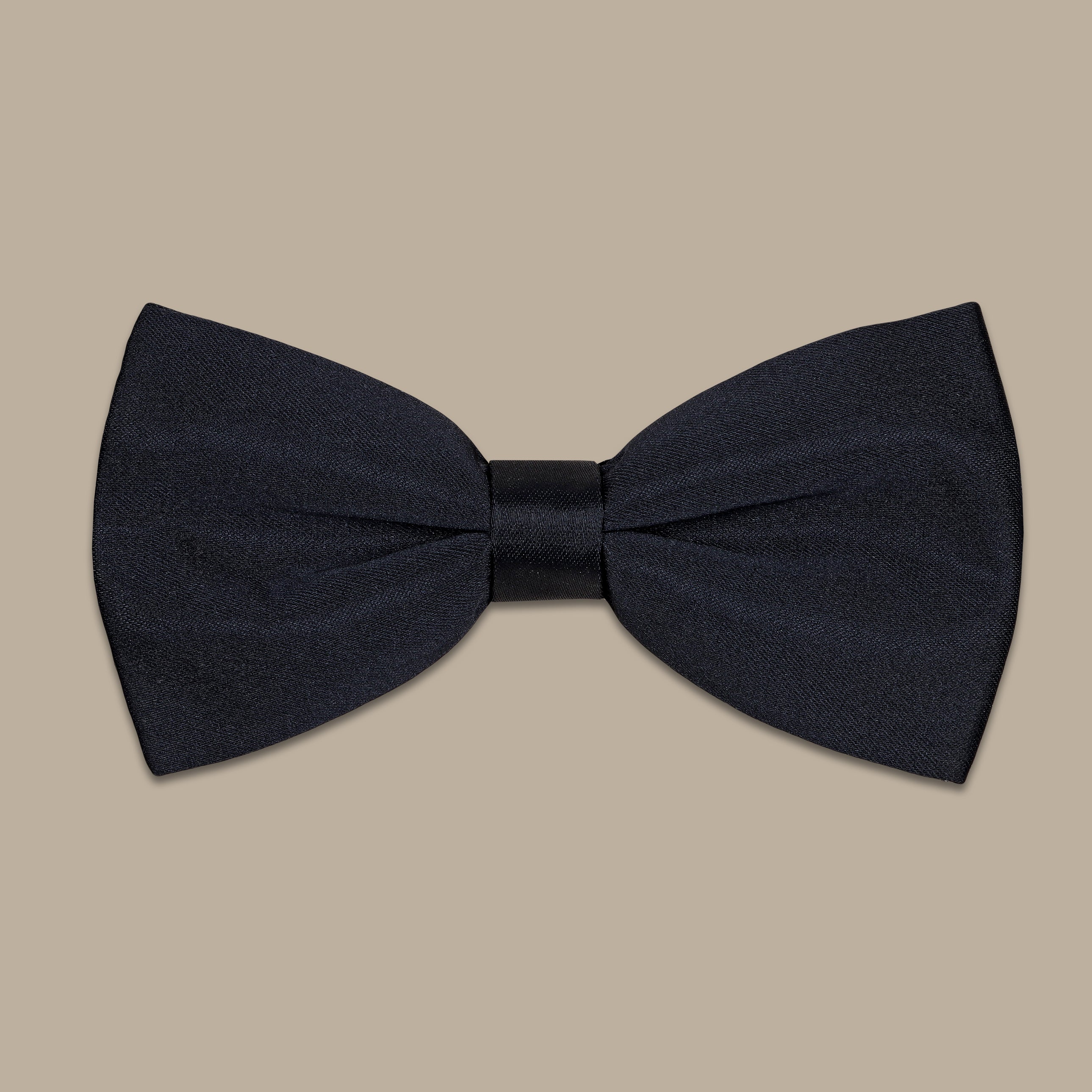 Black Satin Small Plain Bowtie