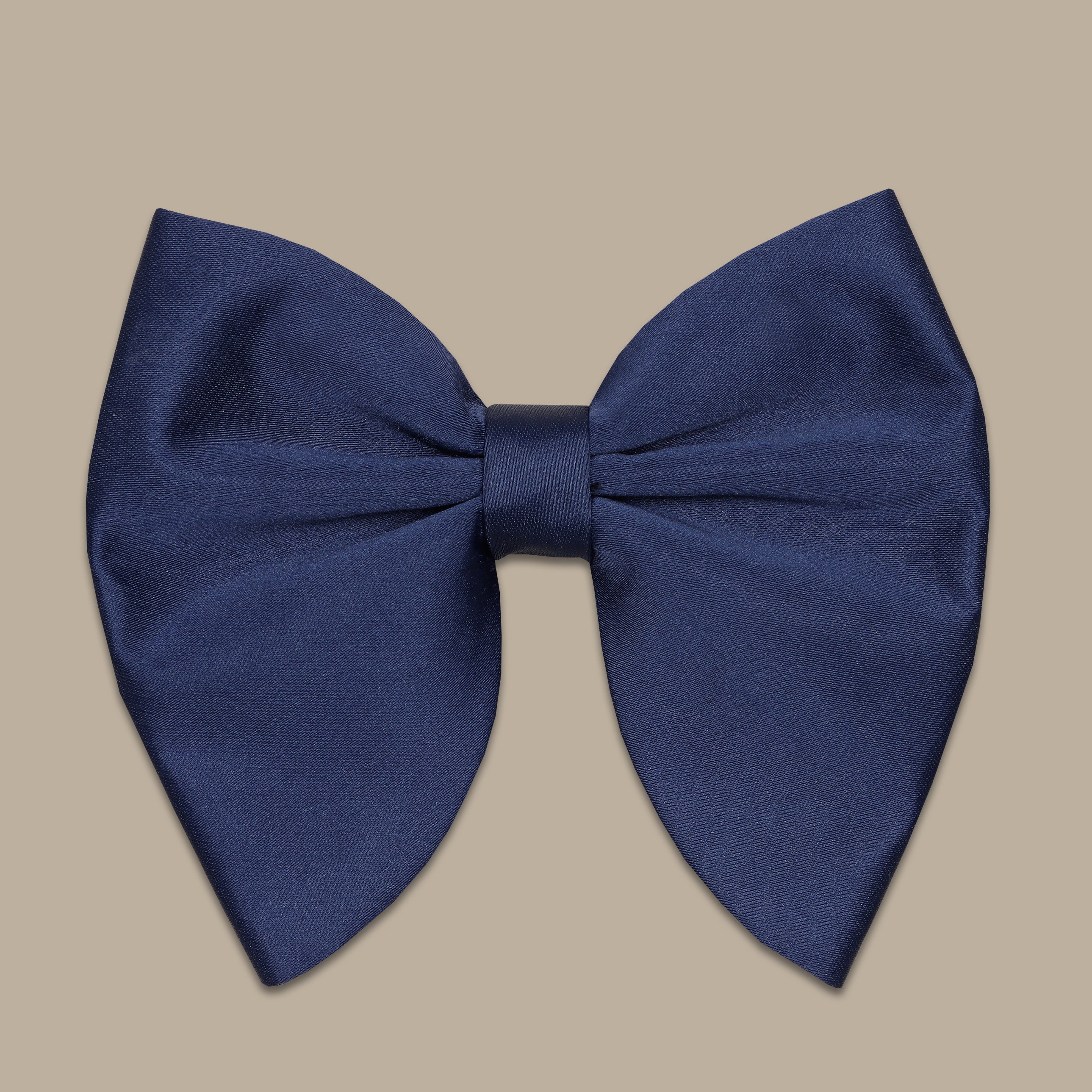 Dark Navy Butterfly Satin Plain Bowtie