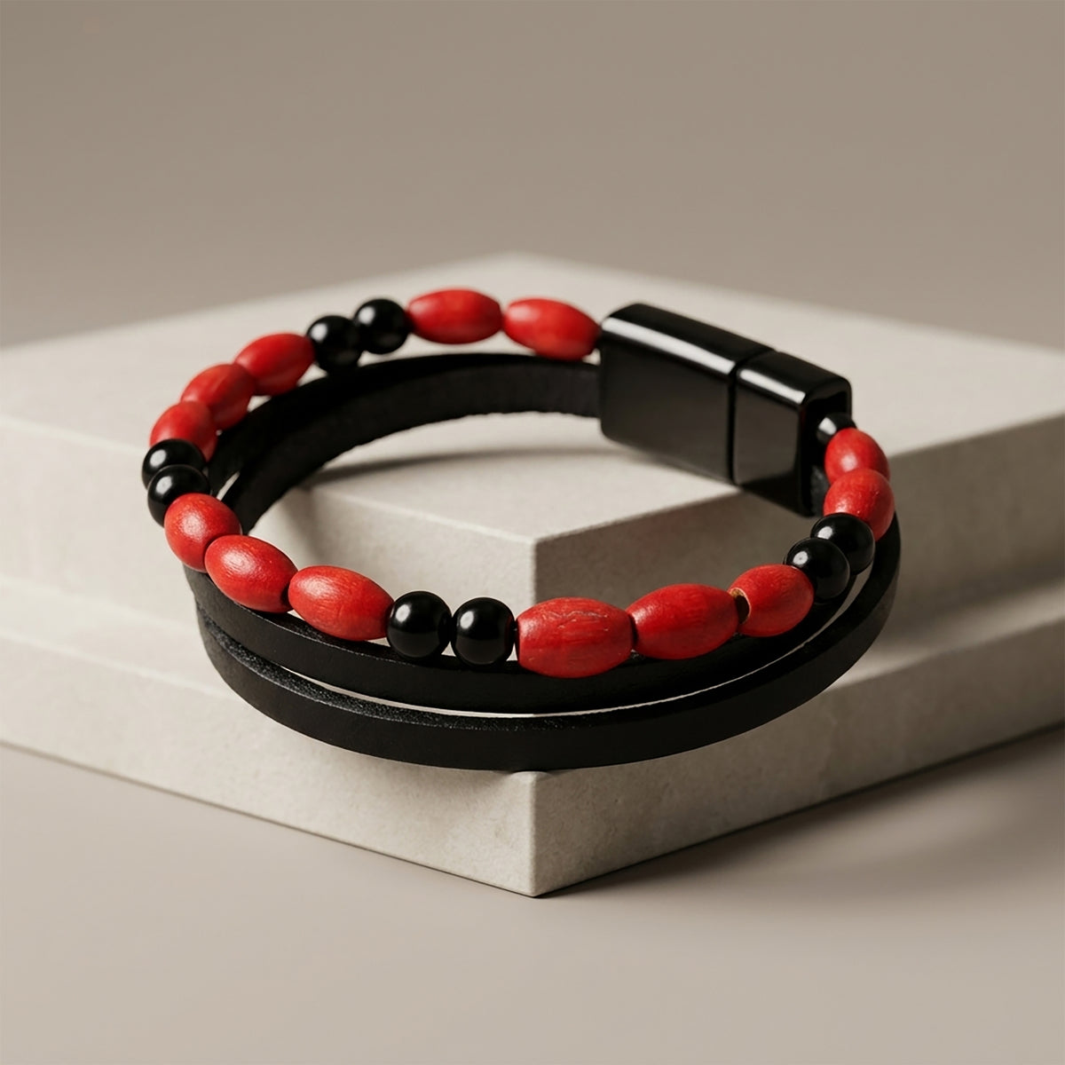 Leather Bracelet With Stones