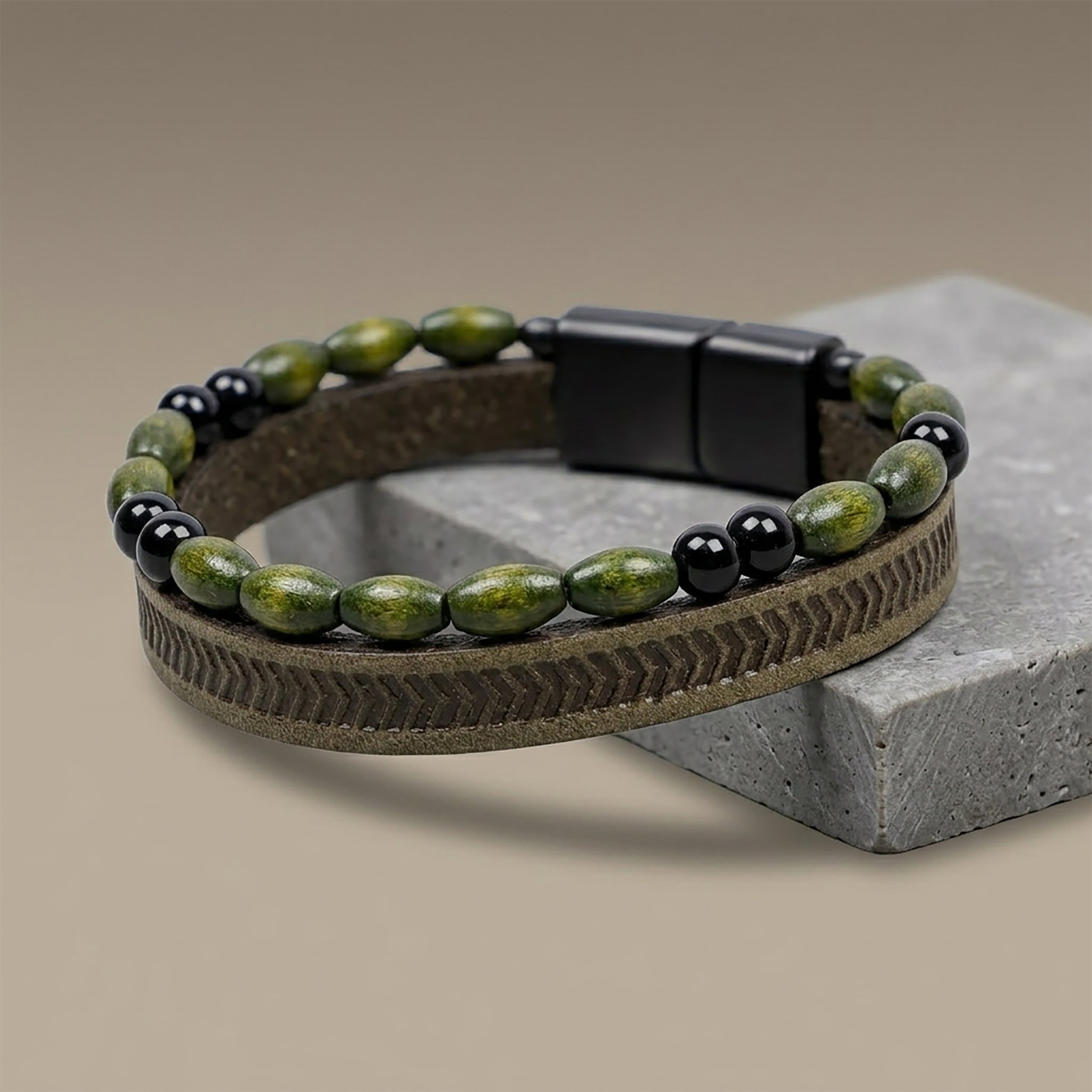 Leather Bracelet With Stones