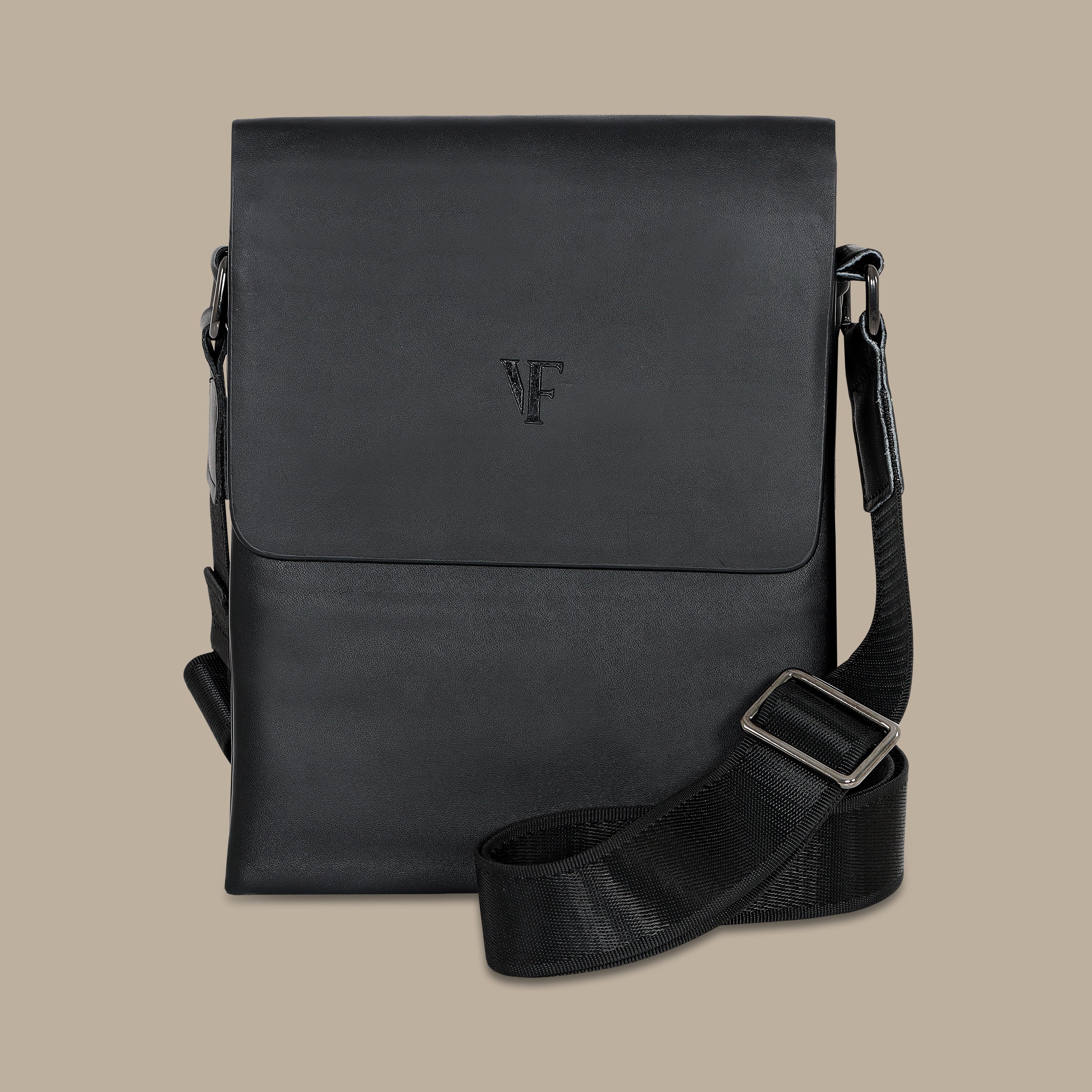 Elegant Black Leather Crossbody Bag