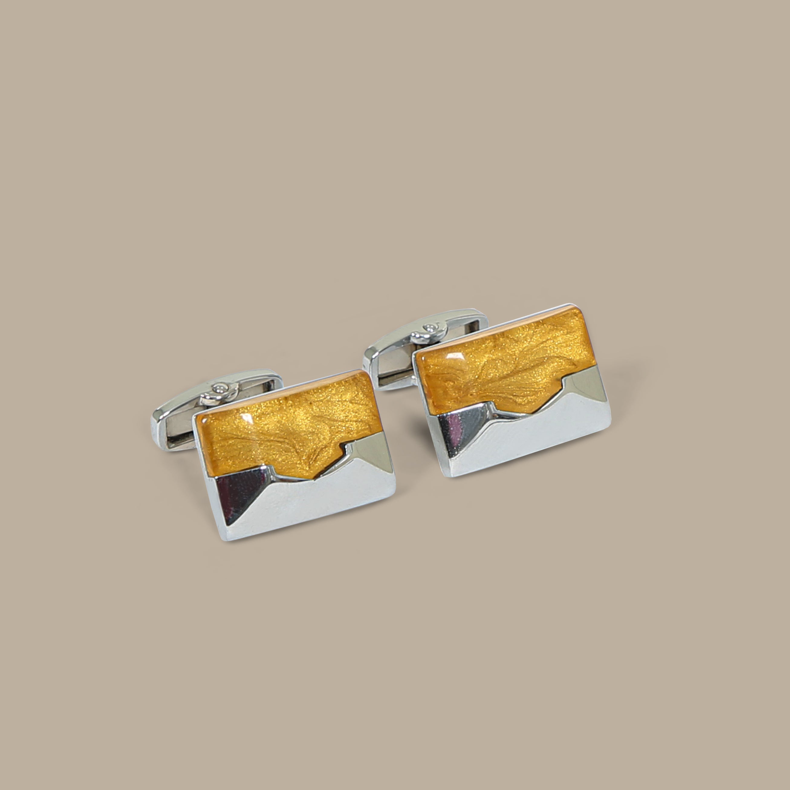 Square Yellow Cufflinks