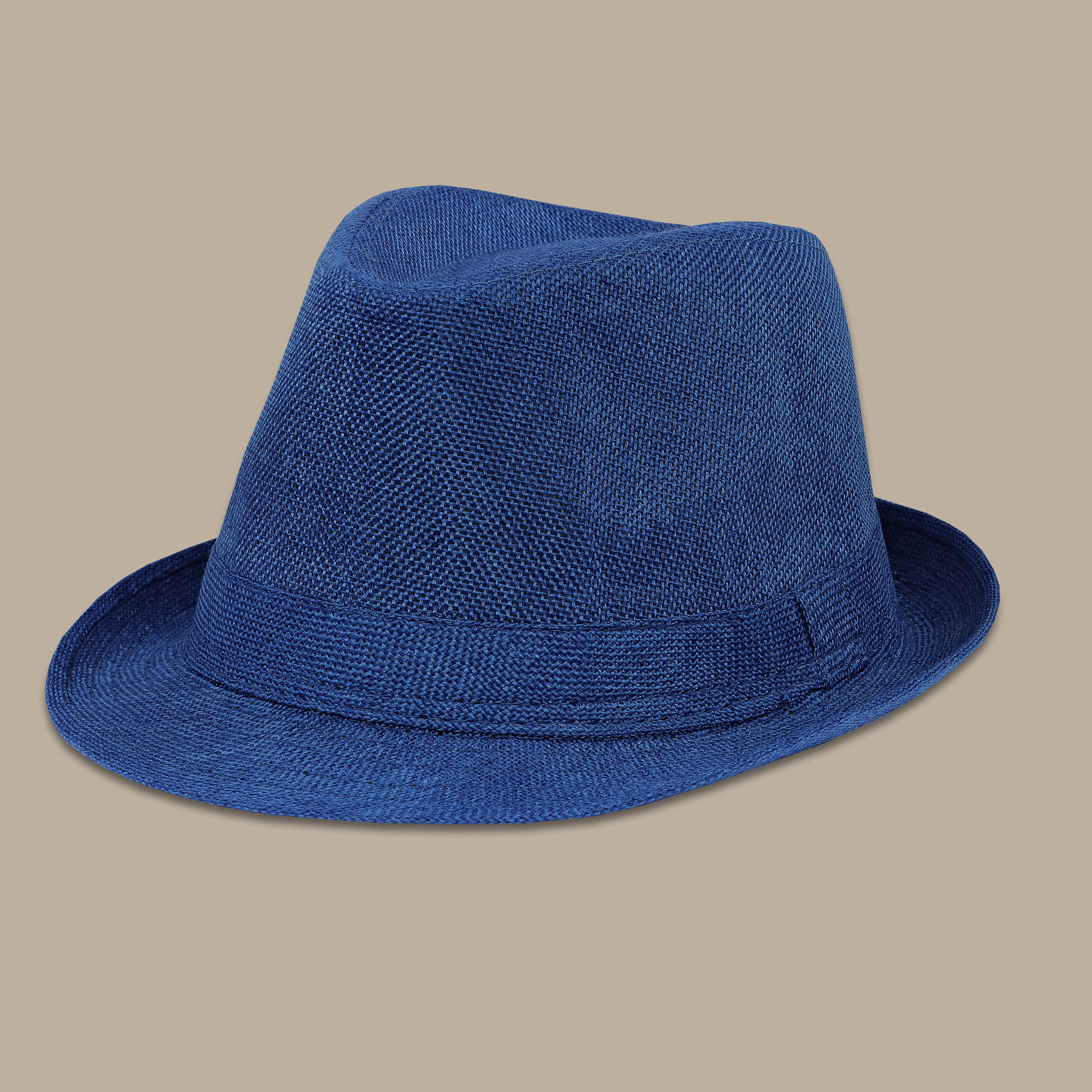 Blue Hat with a Belt Detail