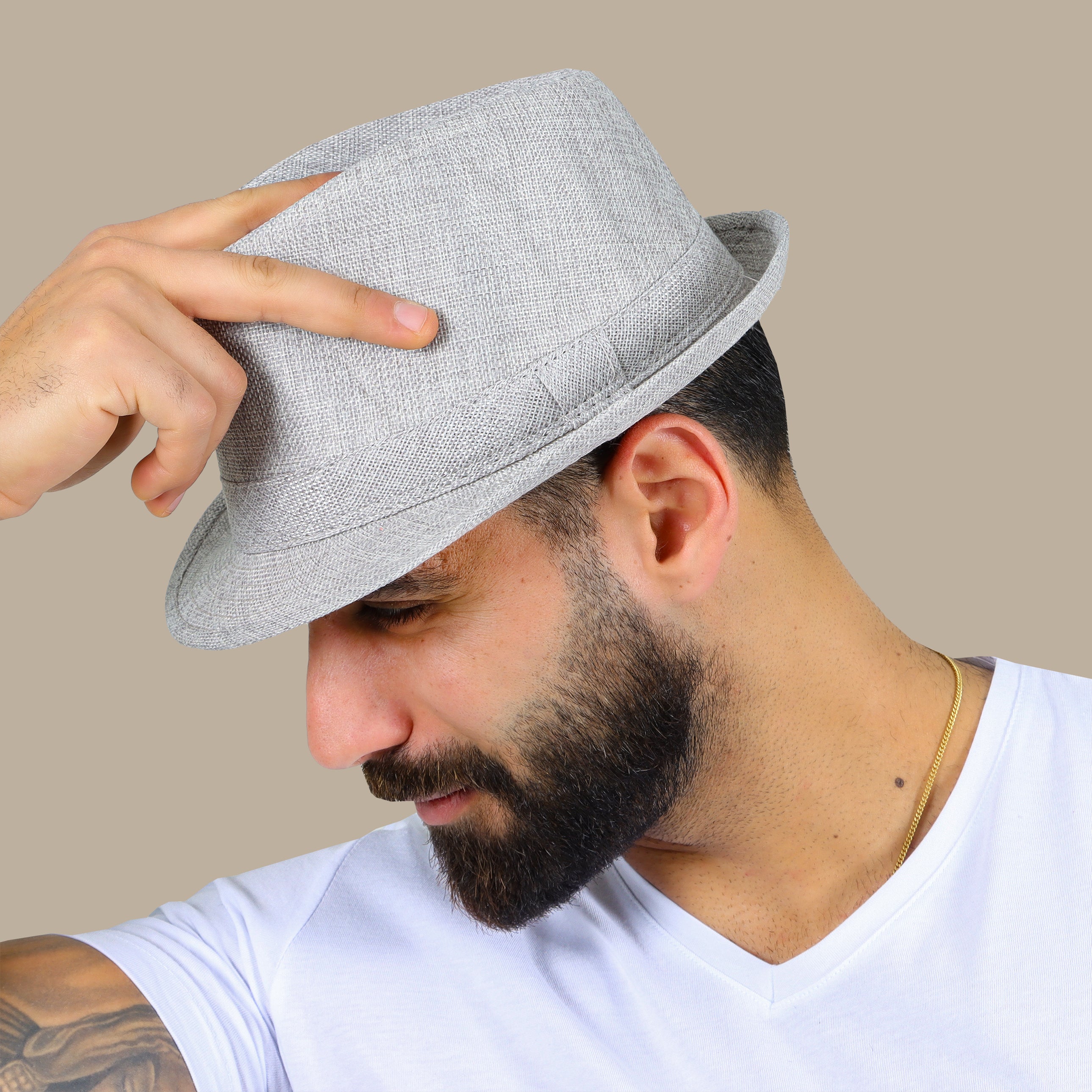 Grey Plain Hat