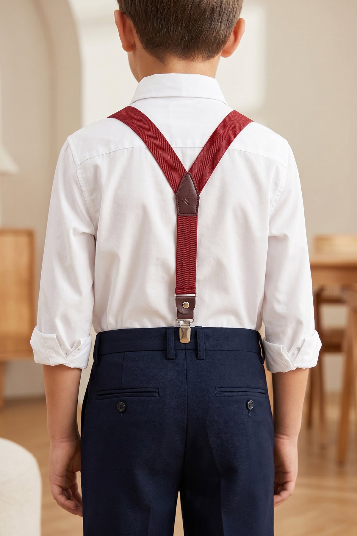 Basic Burgundy Suspenders for Kids