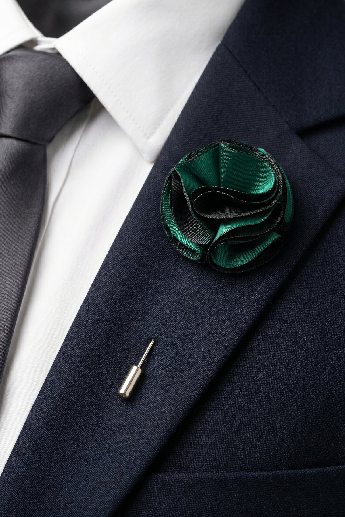 Floral Statement: Green Pin with Big Bloom
