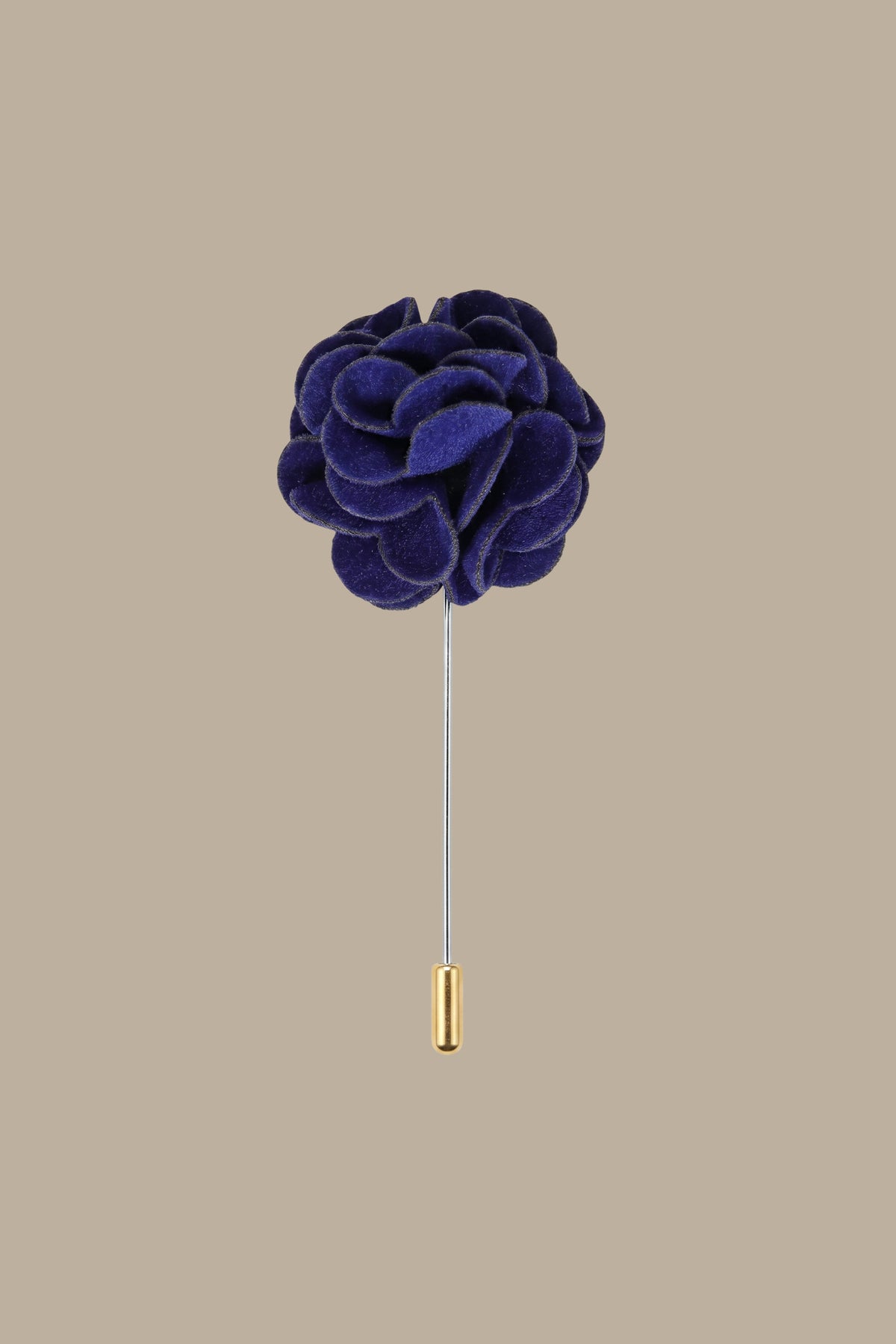Navy Velvet Flower Pin
