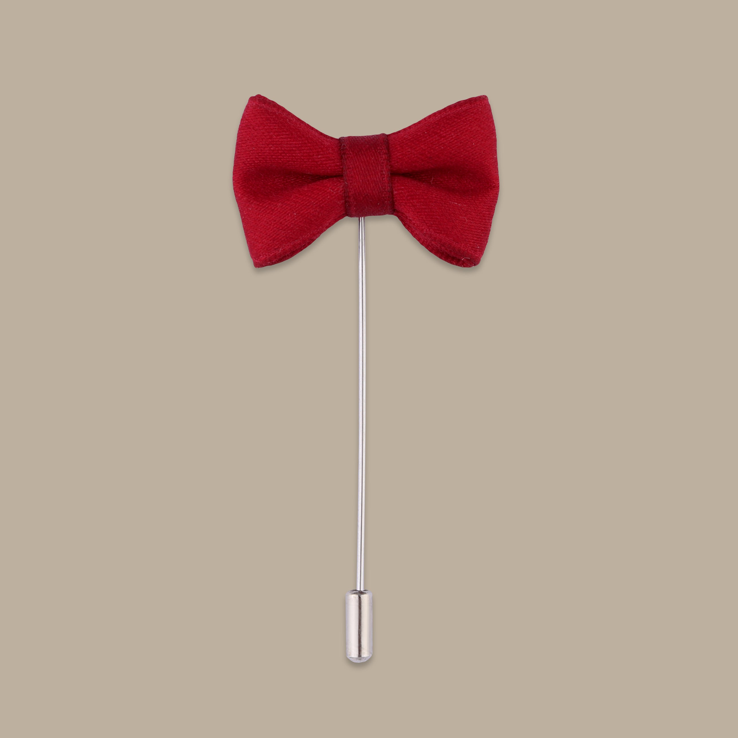 Burgundy Tie Shaped Pin