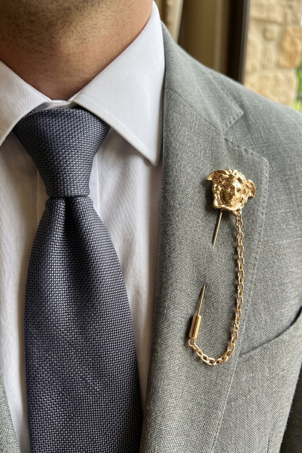 Gold Versace Pin