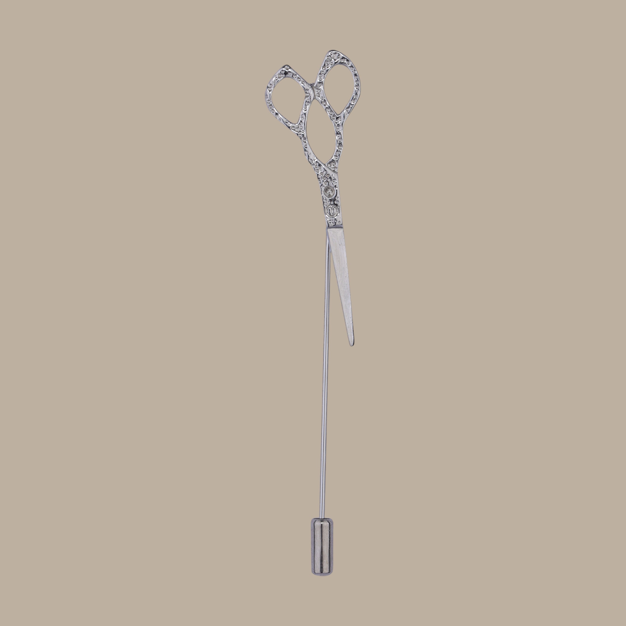 Silver Scissor Pin