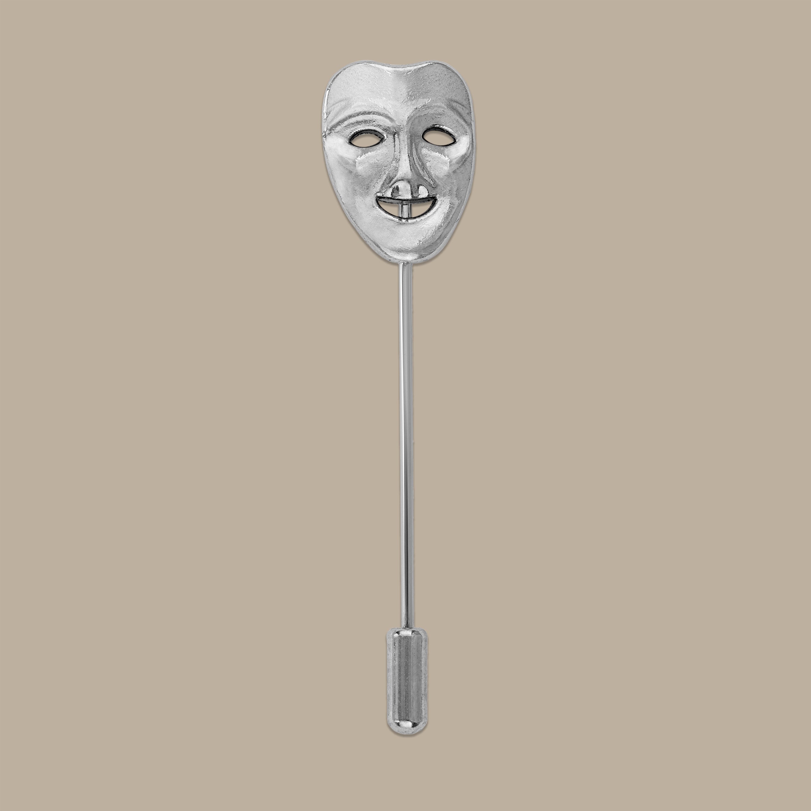 Silver Tone Mask Pin