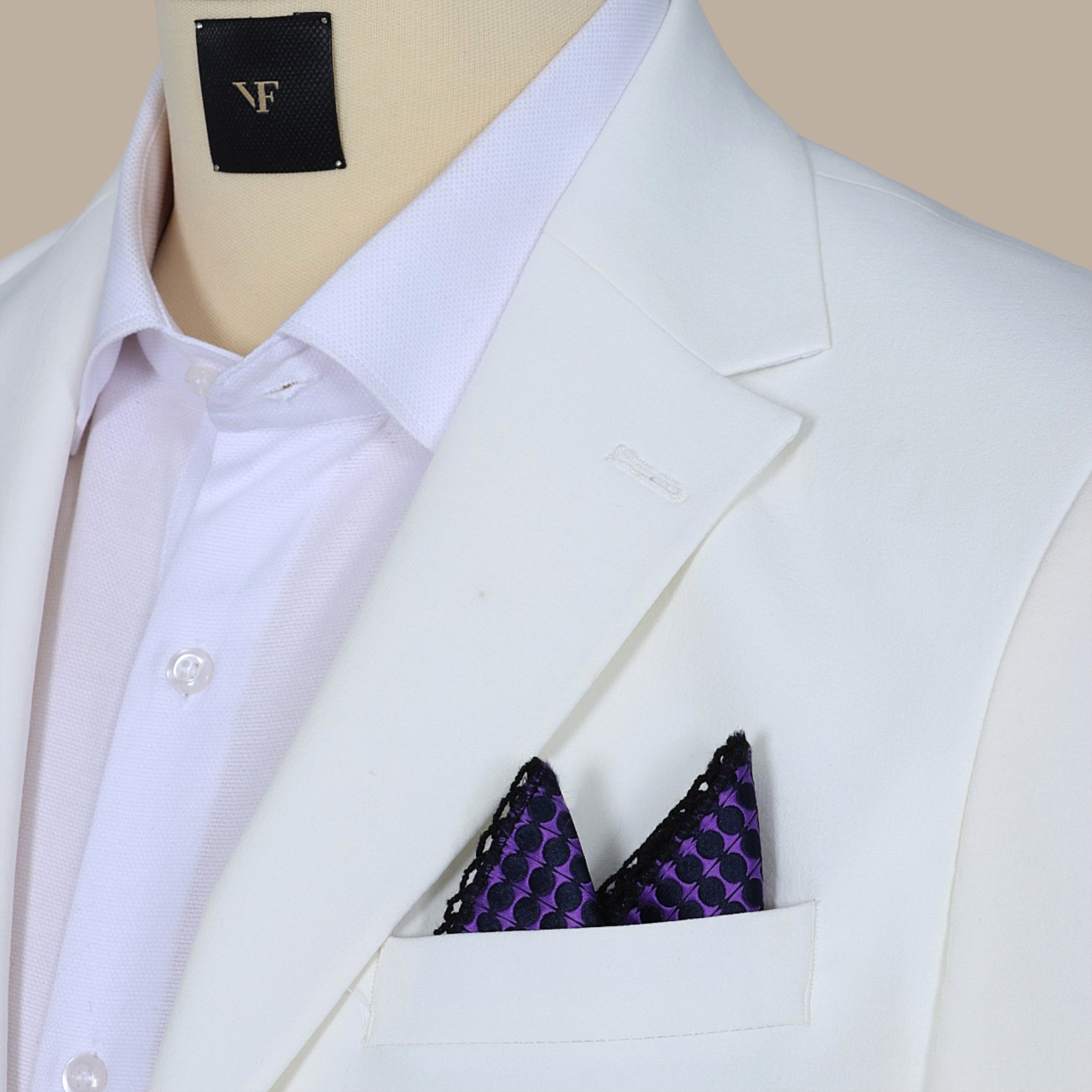 Purple Structured Pocket Square