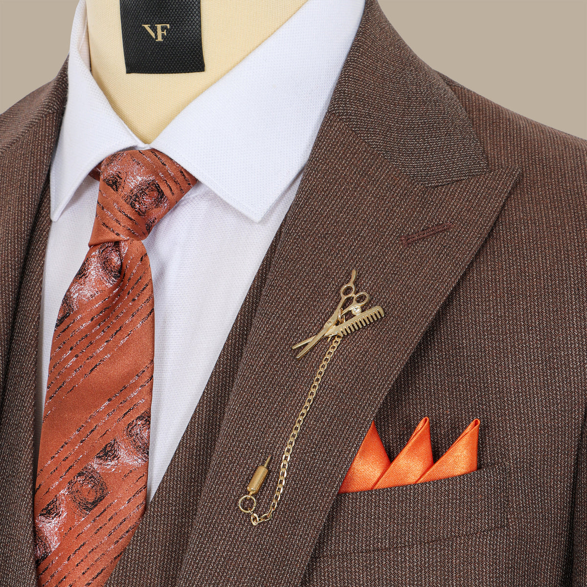 Plain Orange Pocket Square