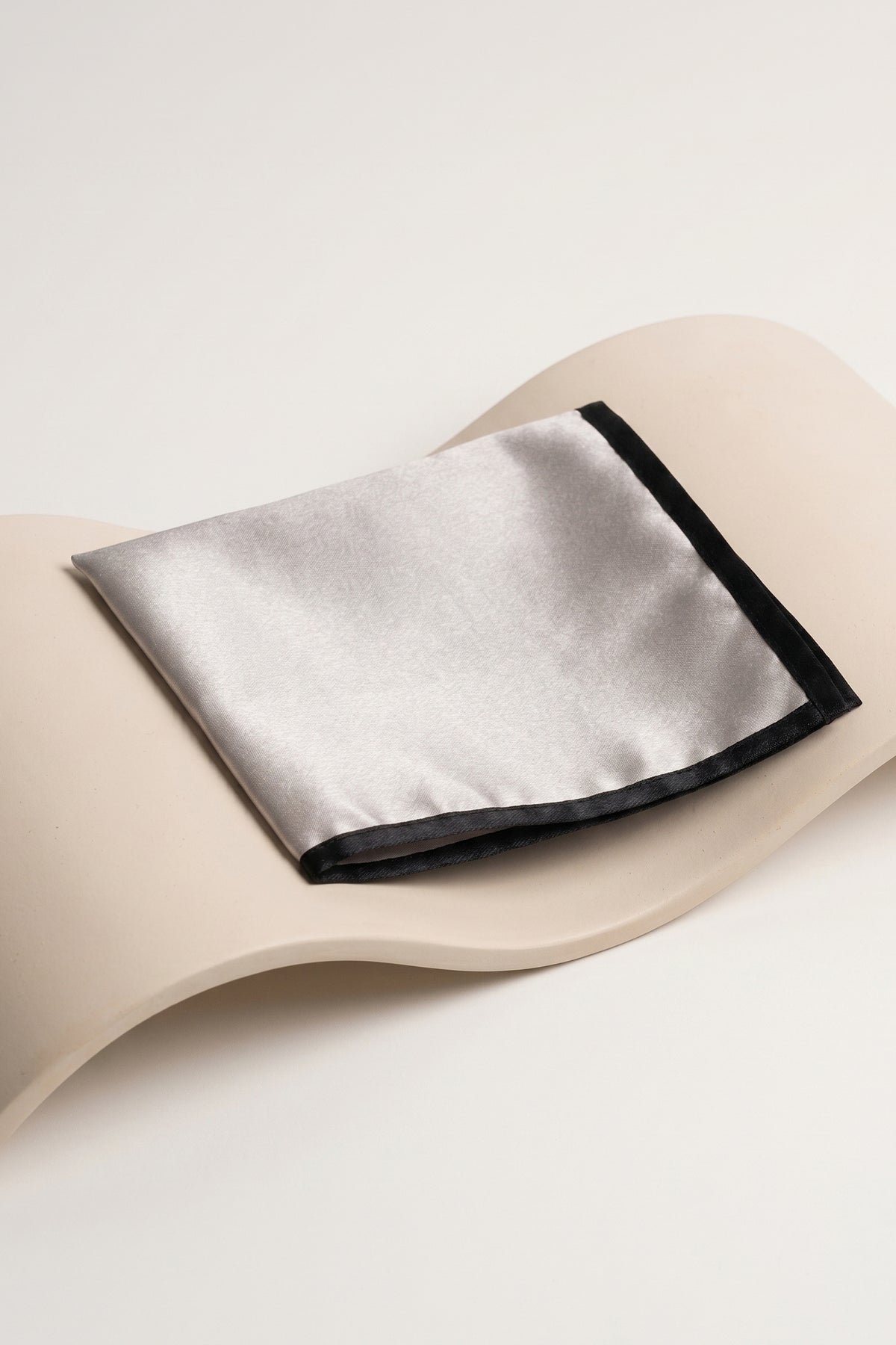 Beige Pocket Square with Black Details