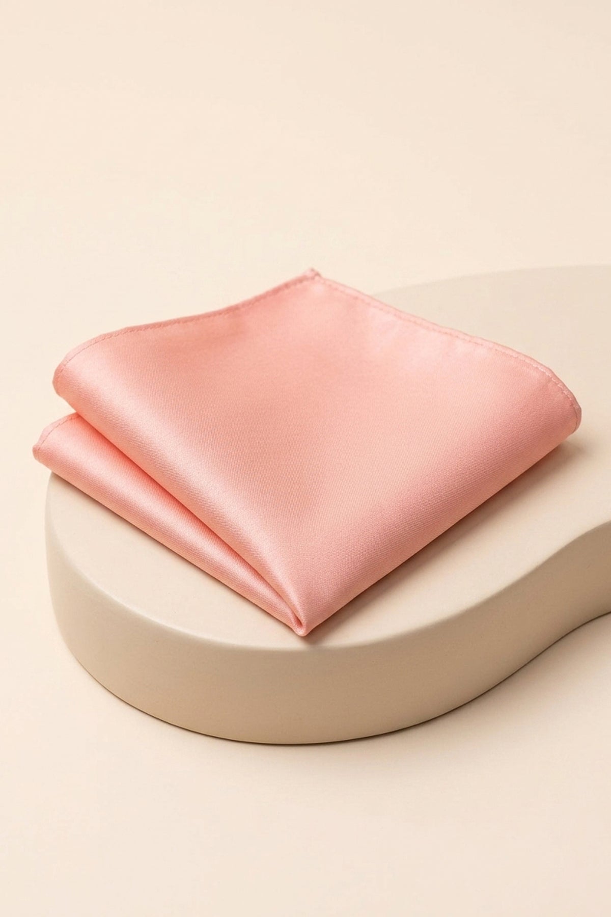Salmon Satin Pocket Square