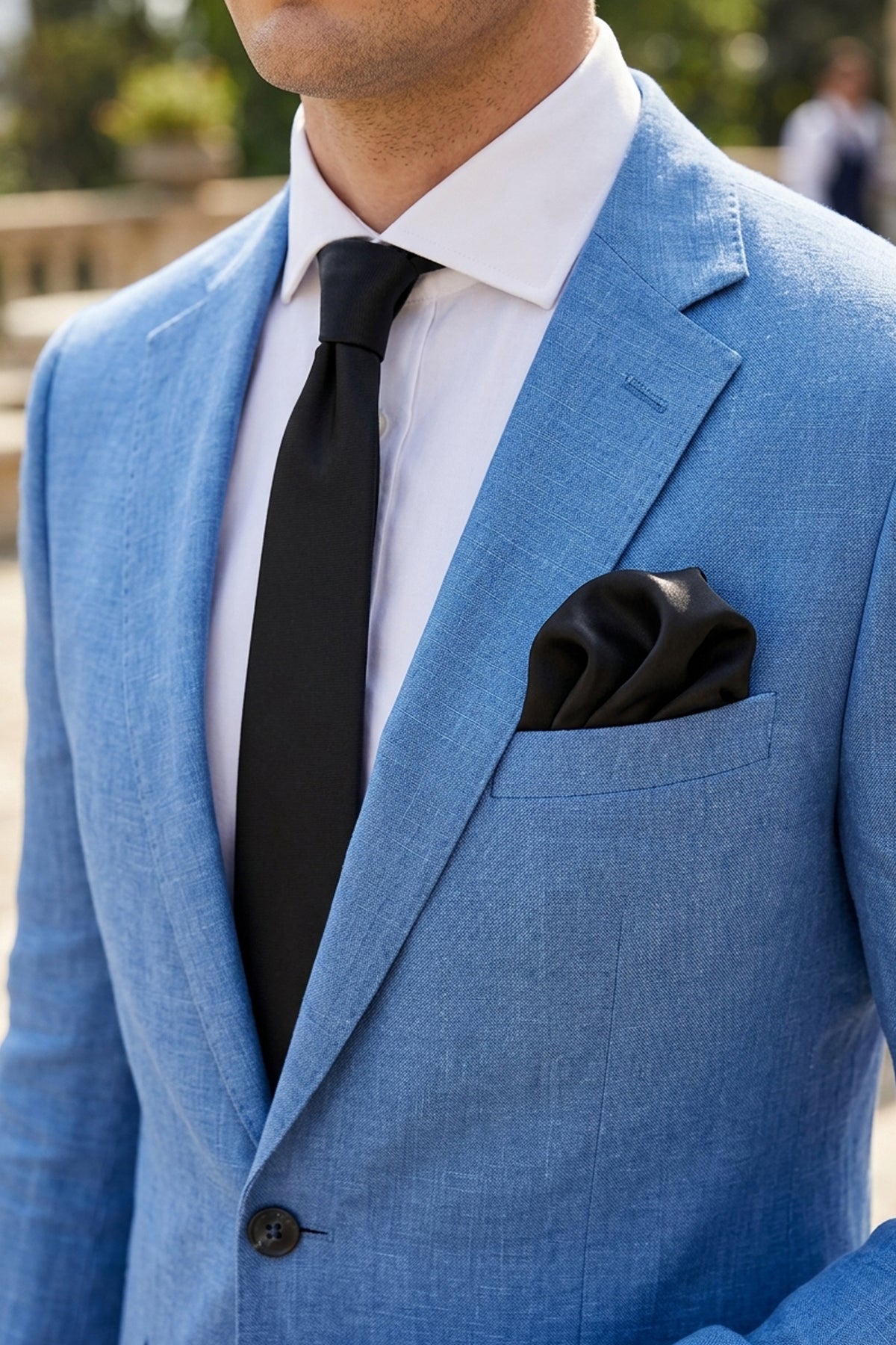 Black Pleated Pocket Square