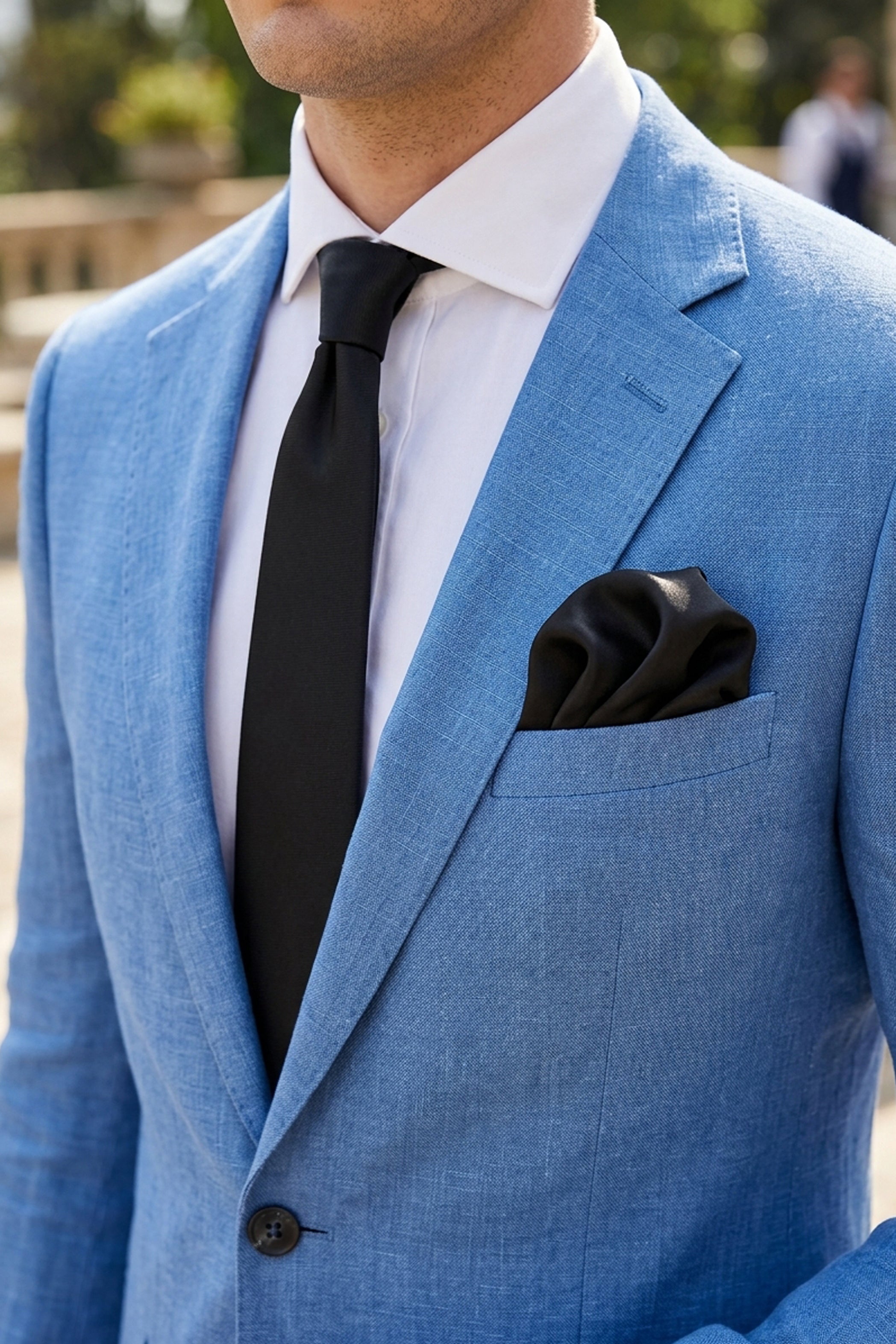 Black Pleated Pocket Square