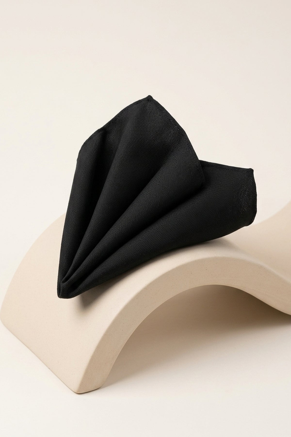 Black Pleated Pocket Square
