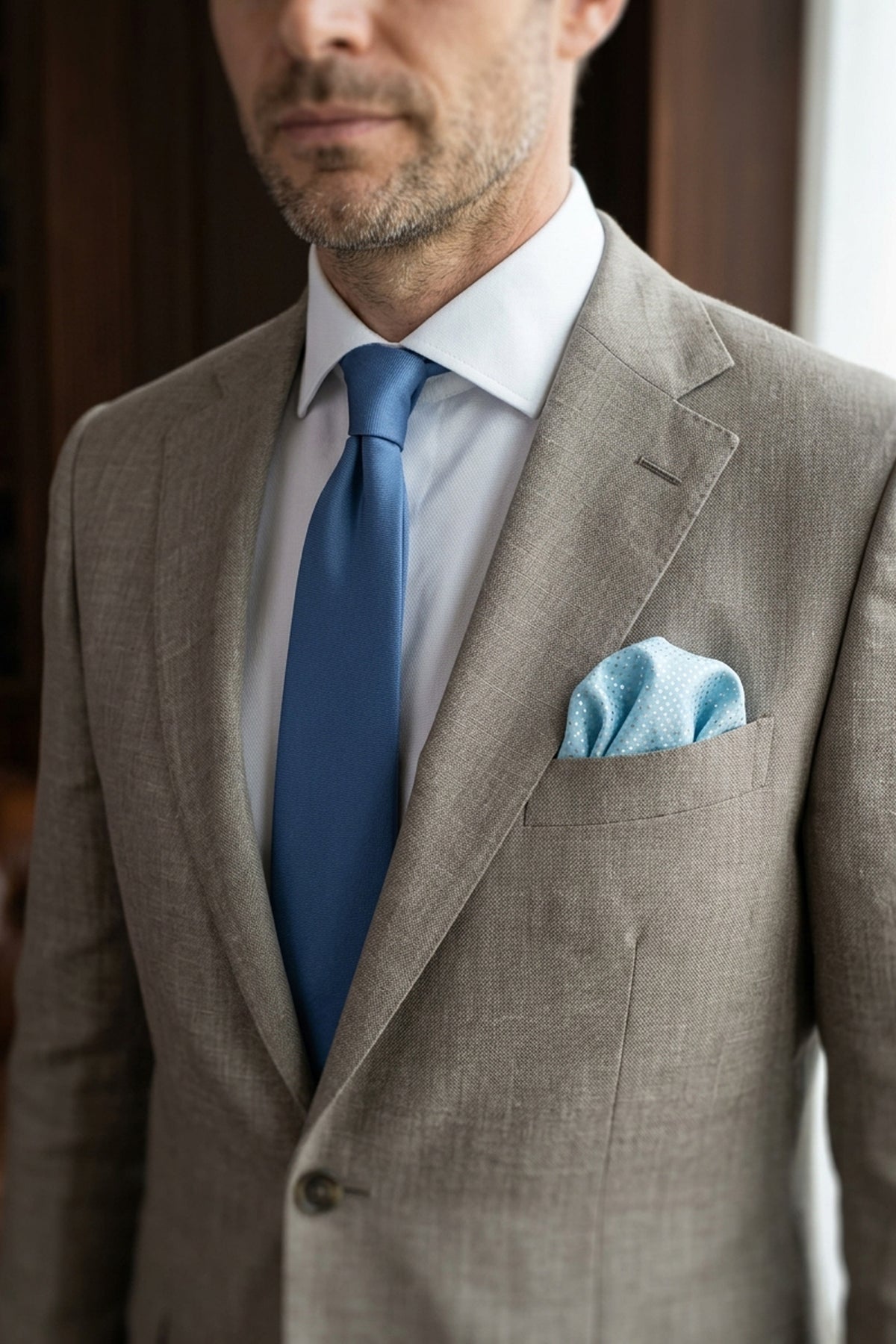 Turquoise Dotted Pocket Square