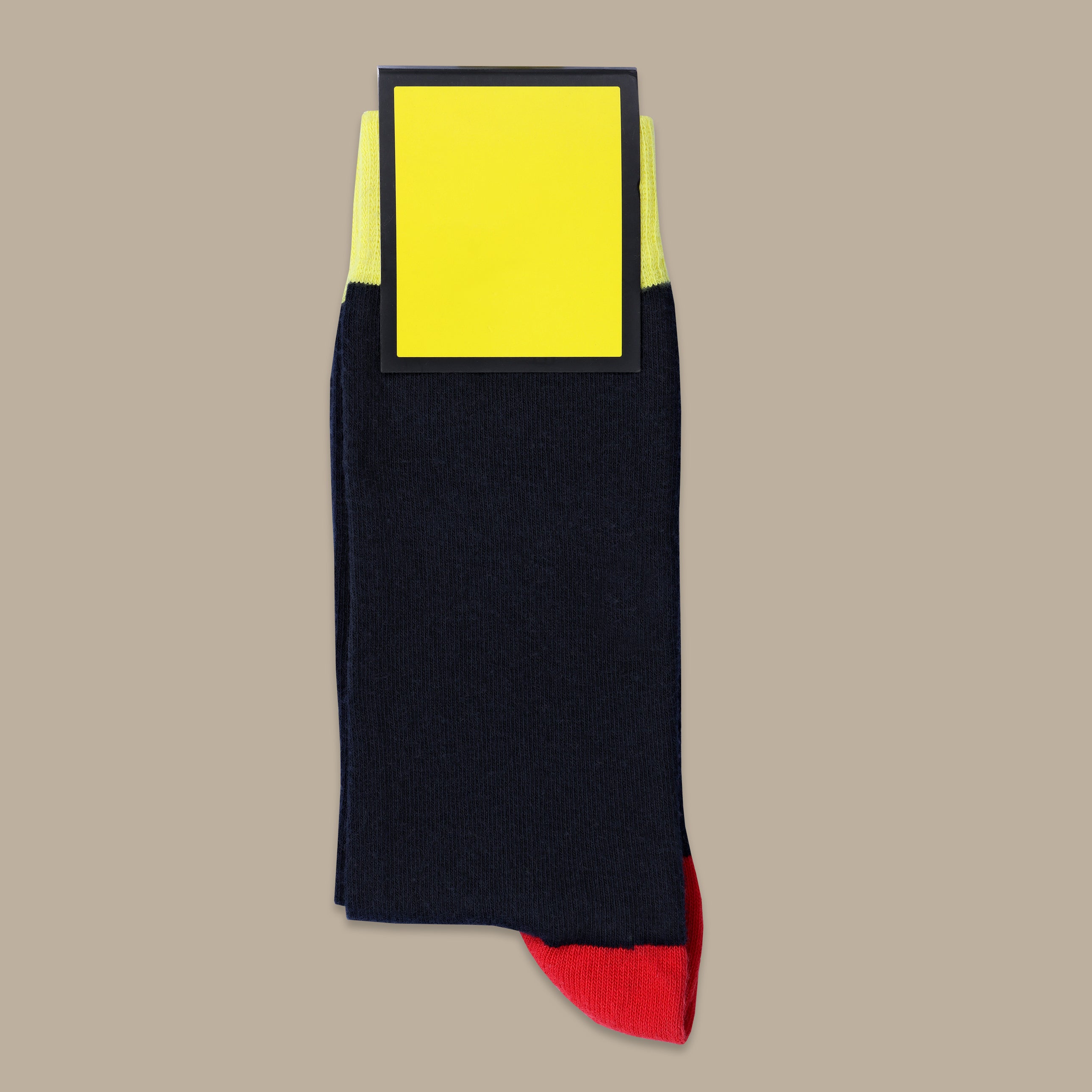 Navy and Red Color Block Socks