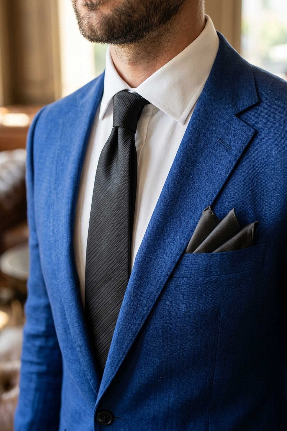 Black Pocket Square