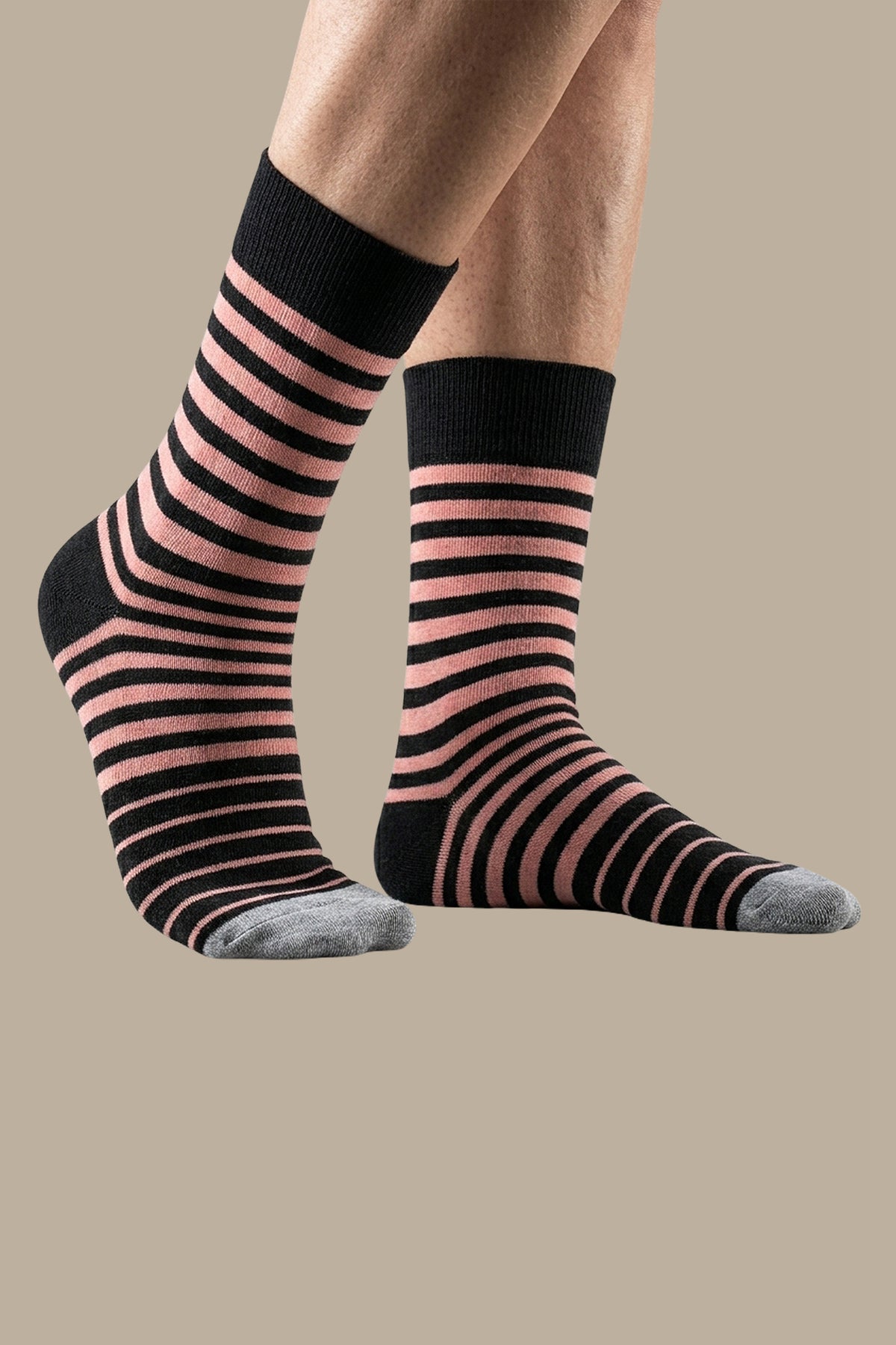 Light Blue Socks with Black Stripes