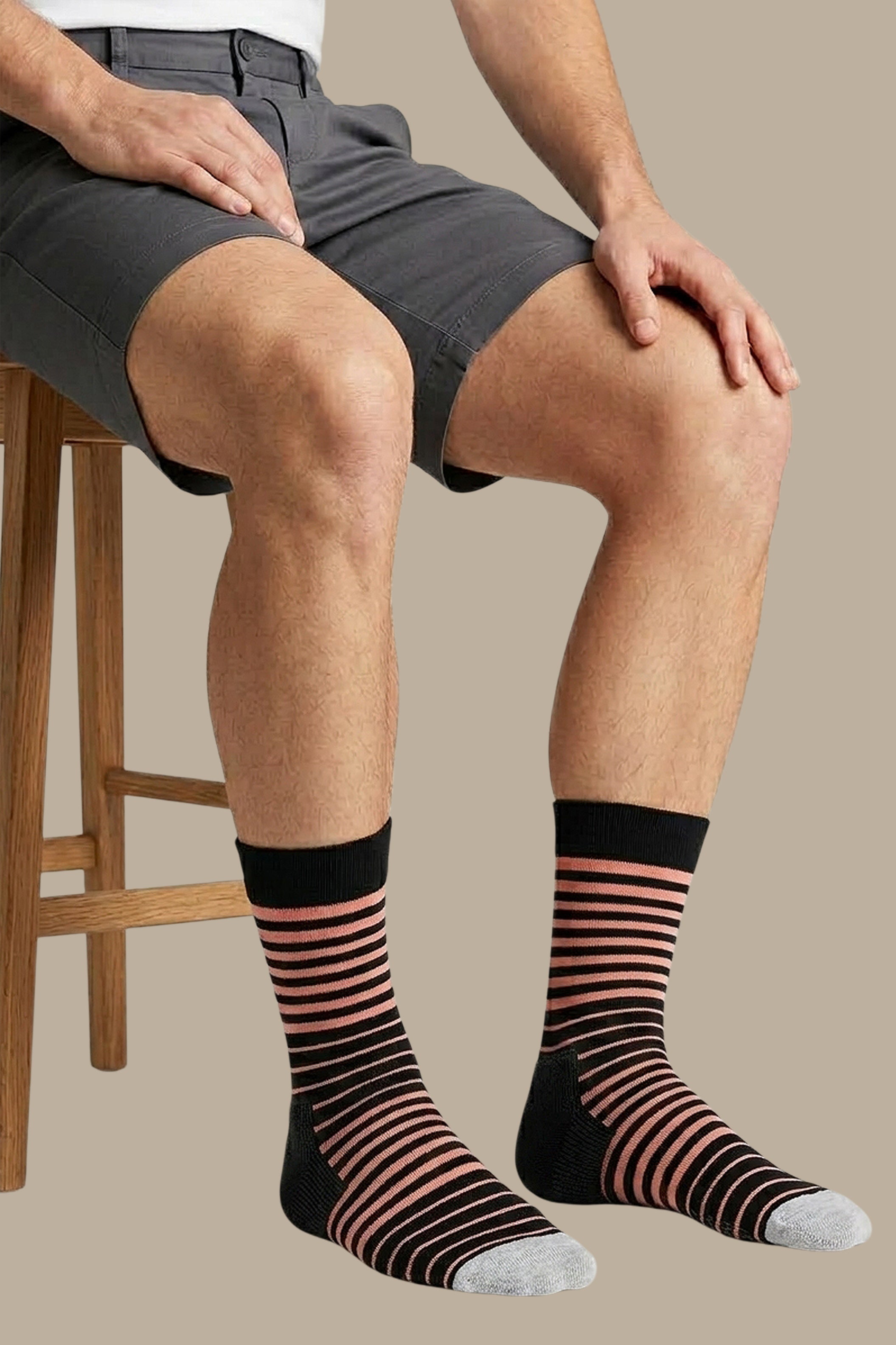 Light Blue Socks with Black Stripes