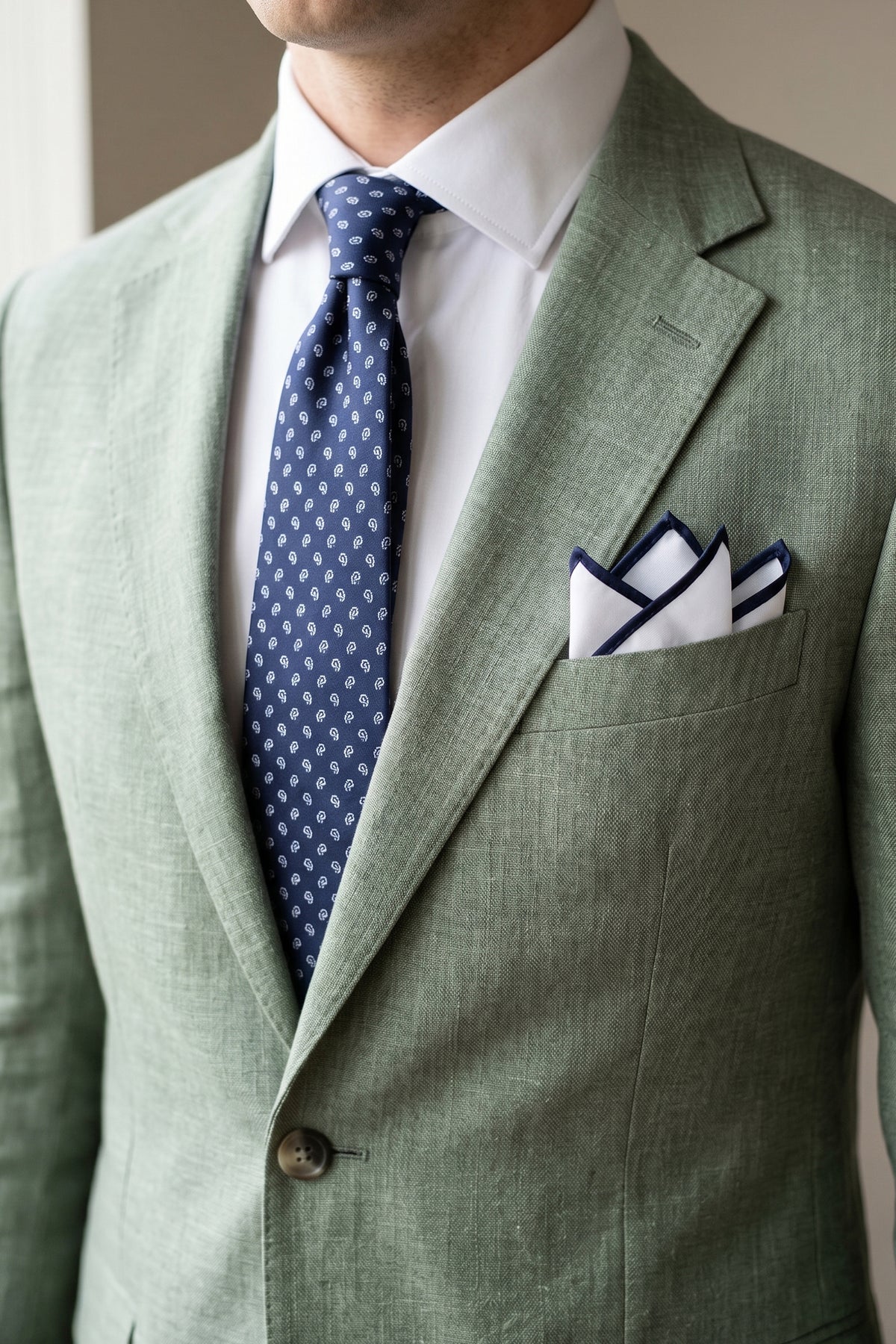 Pocket Square with Satin Piping